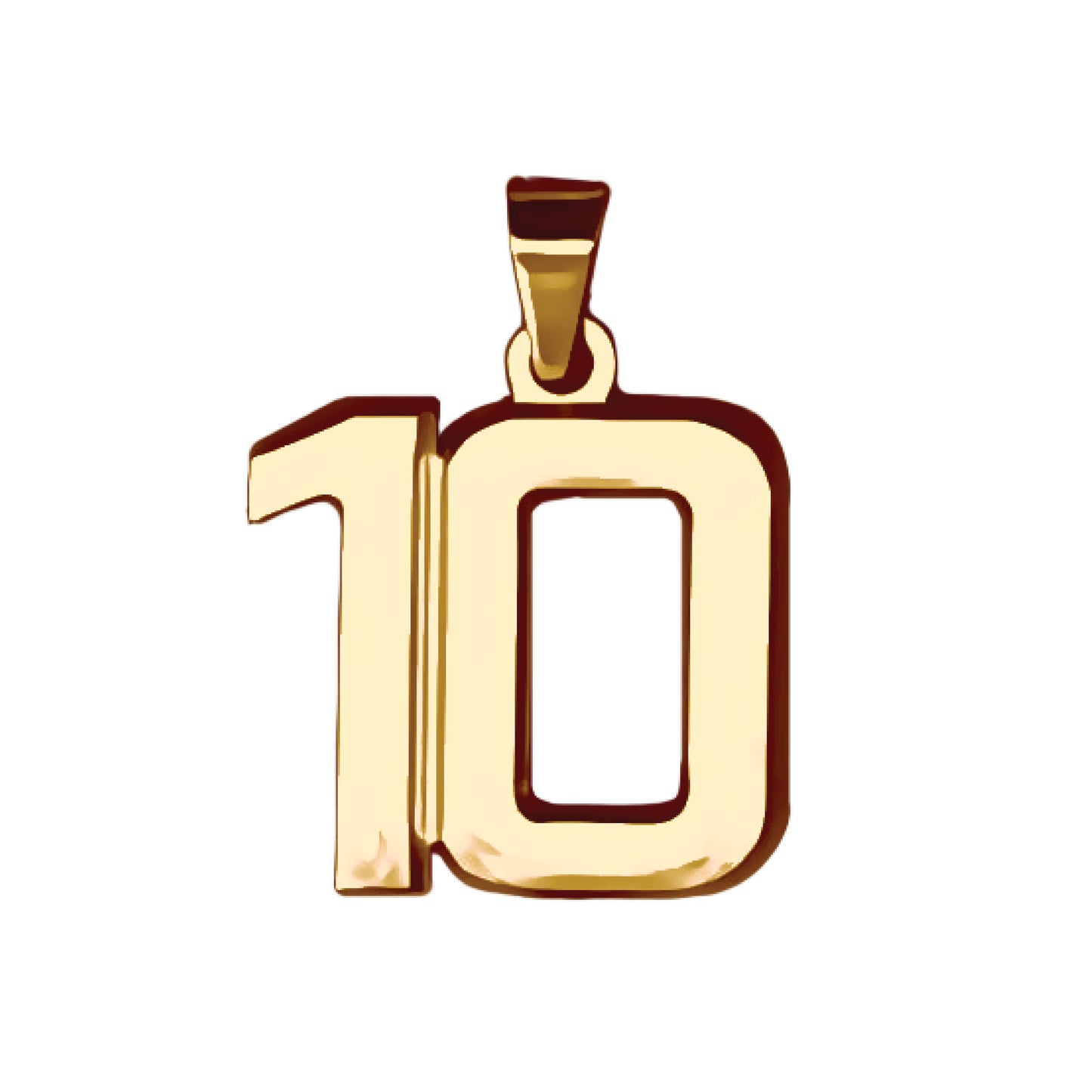 Pro Number Pendant - 14K Gold Plated Stainless Steel