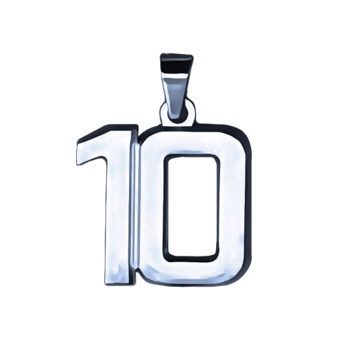 Pro Number Pendant - Stainless Steel