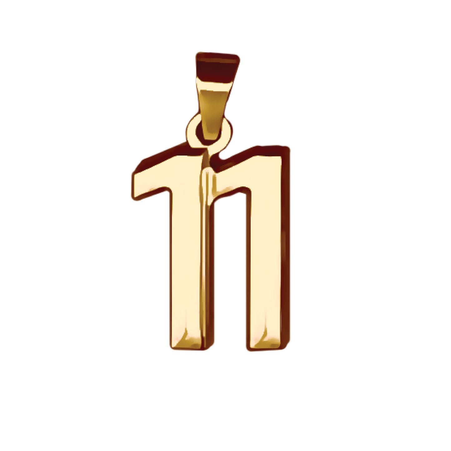 Pro Number Pendant - 14K Gold Plated Stainless Steel