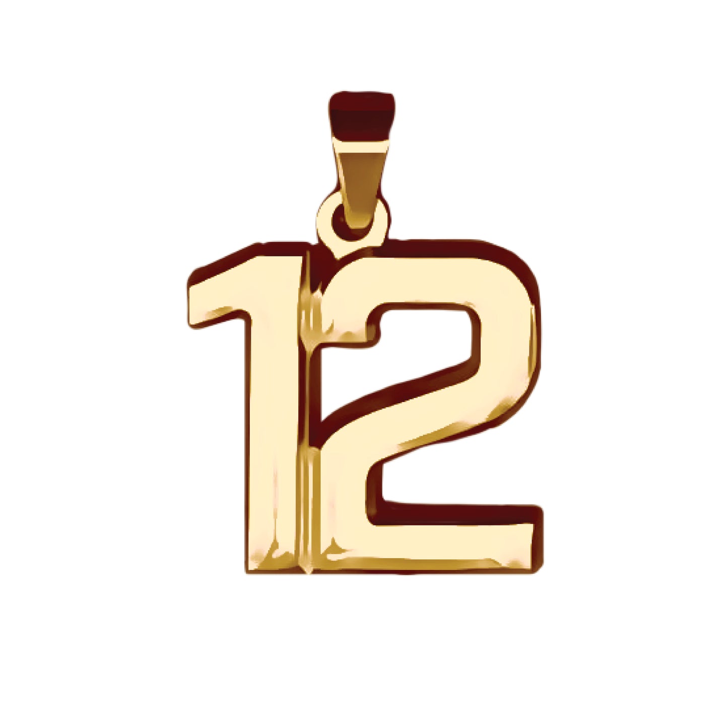 Pro Number Pendant - 14K Gold Plated Stainless Steel