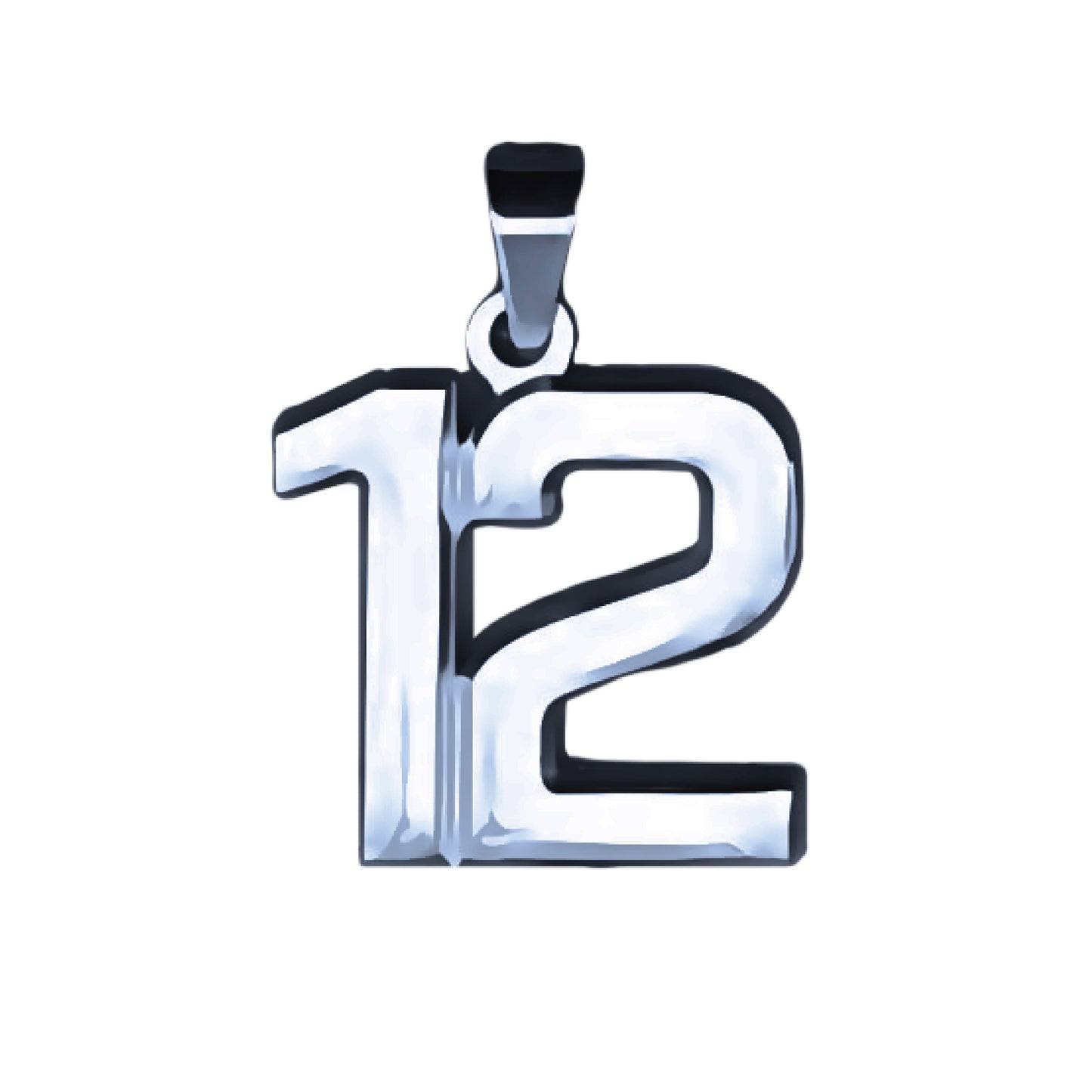 Pro Number Pendant - Stainless Steel