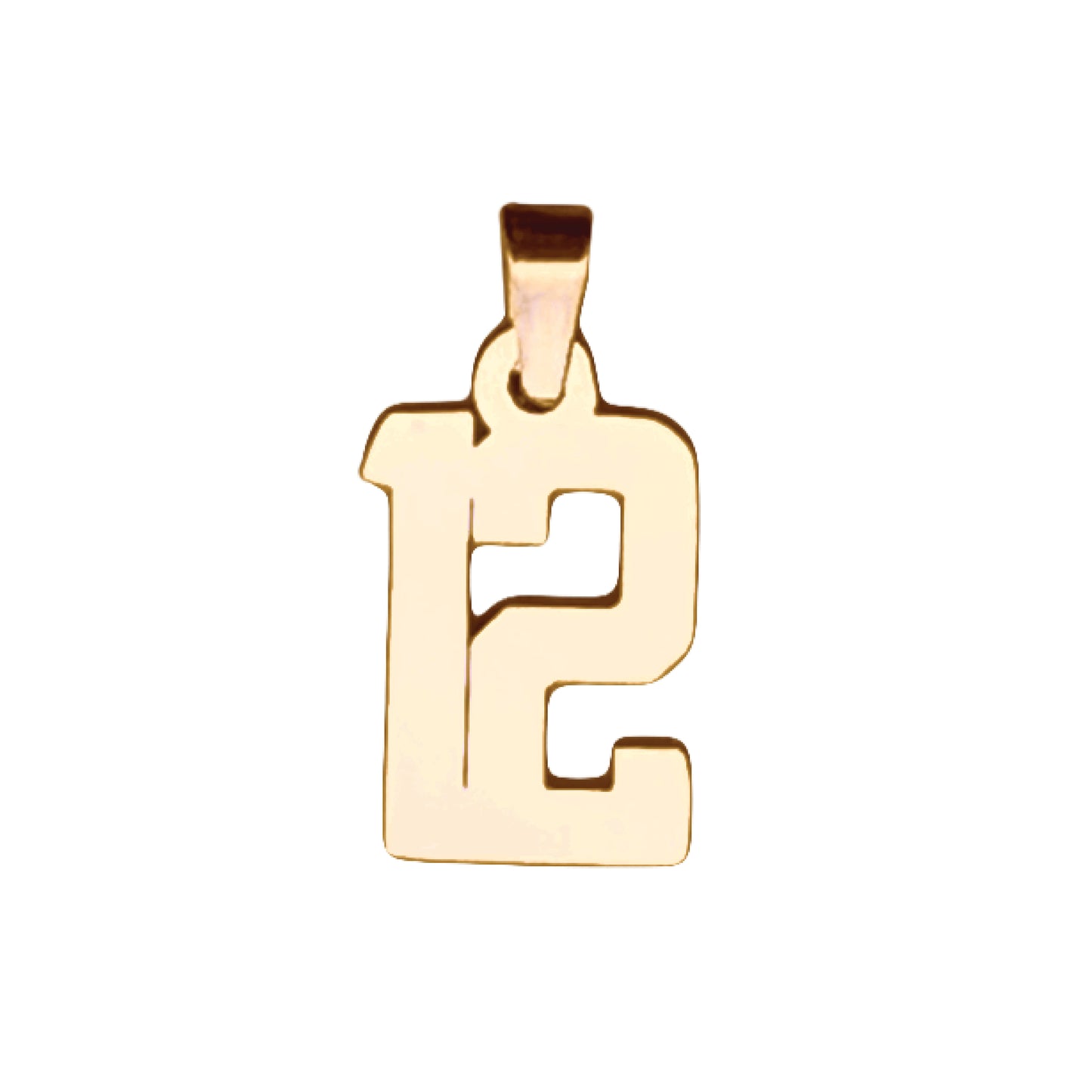 Custom Number Pendant Necklace - 14K Gold Plated Stainless Steel