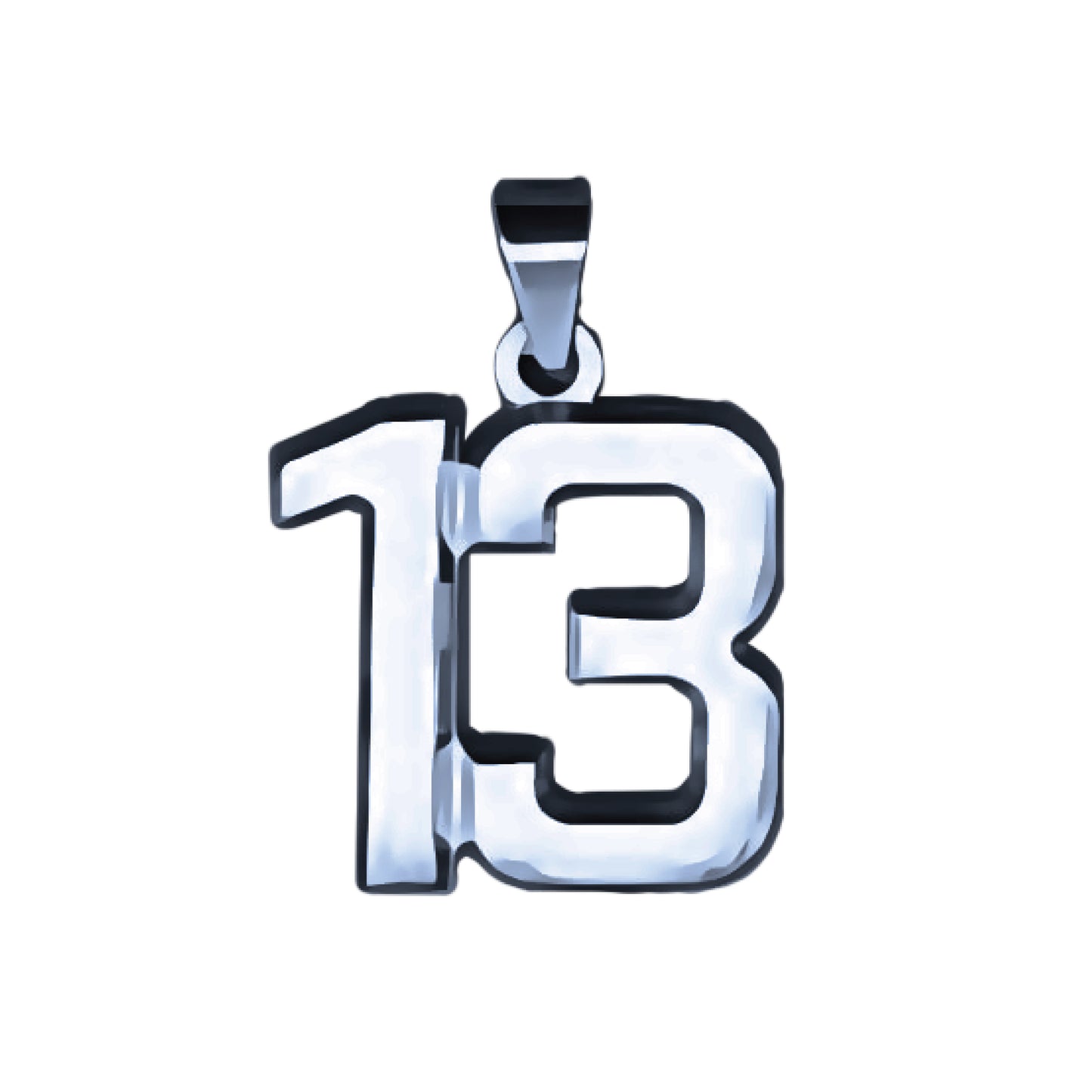 Pro Number Pendant - Stainless Steel