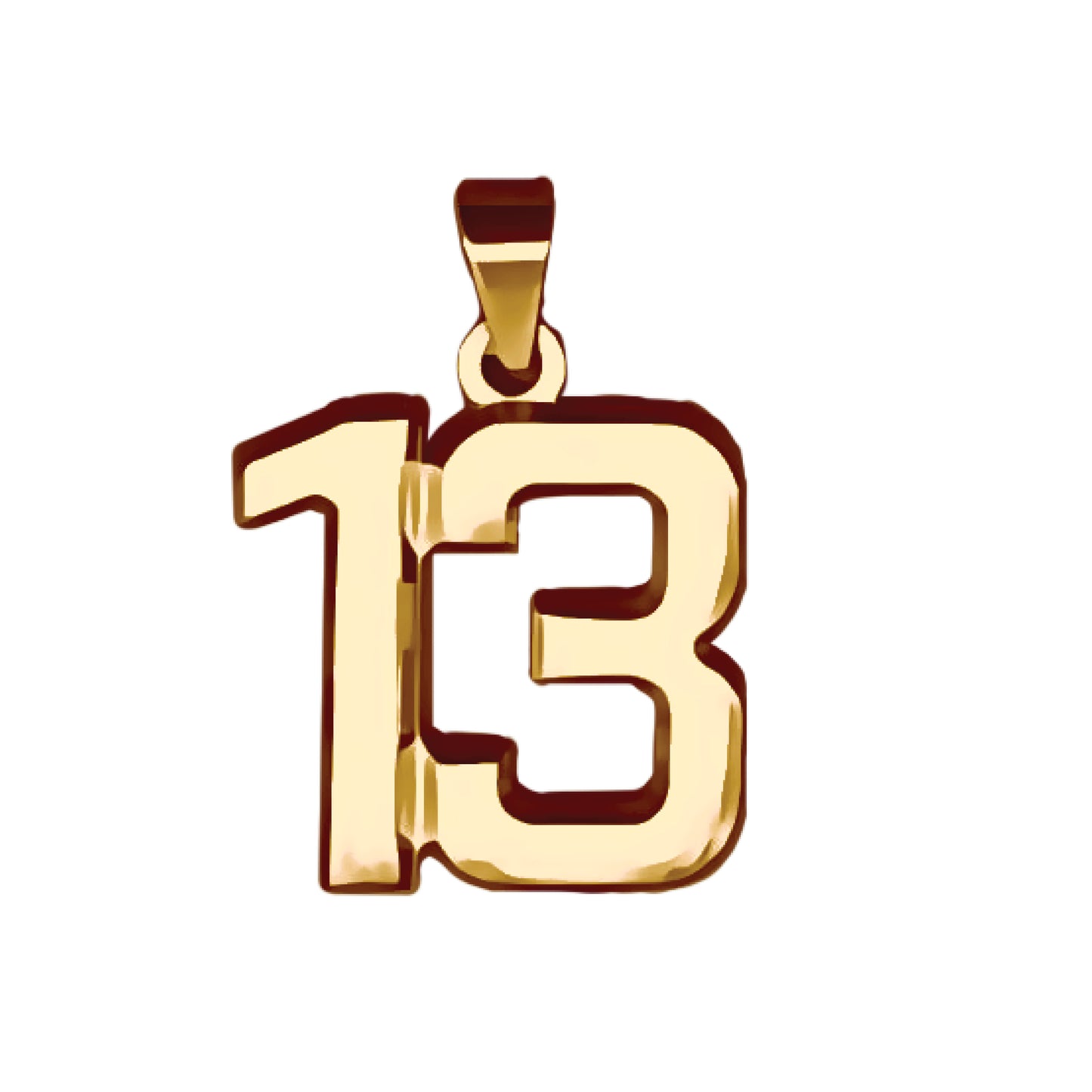 Pro Number Pendant - 14K Gold Plated Stainless Steel