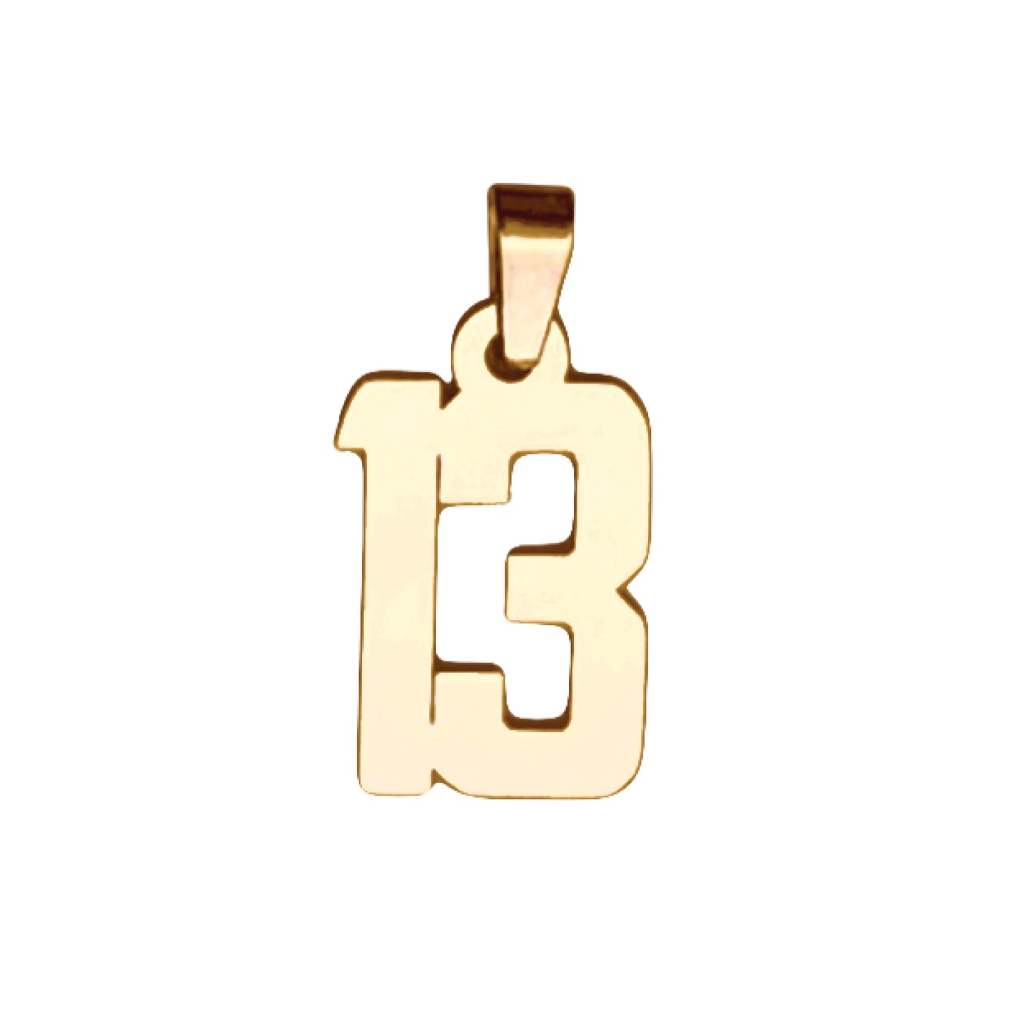 Custom Number Pendant Necklace - 14K Gold Plated Stainless Steel