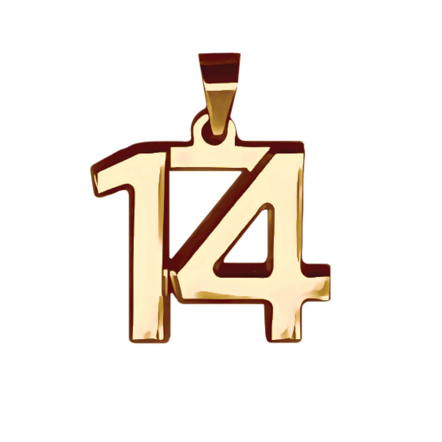 Pro Number Pendant - 14K Gold Plated Stainless Steel