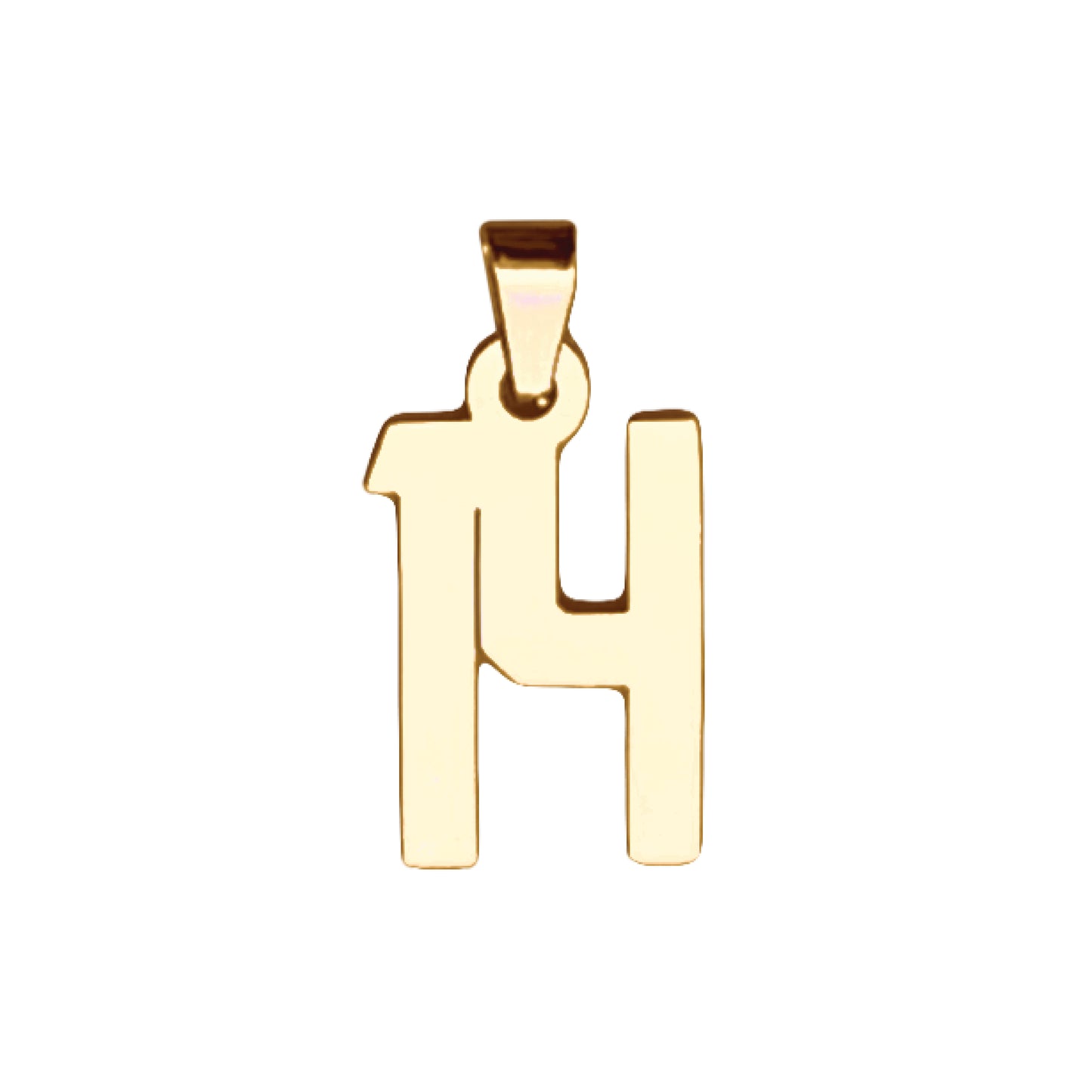 Custom Number Pendant Necklace - 14K Gold Plated Stainless Steel