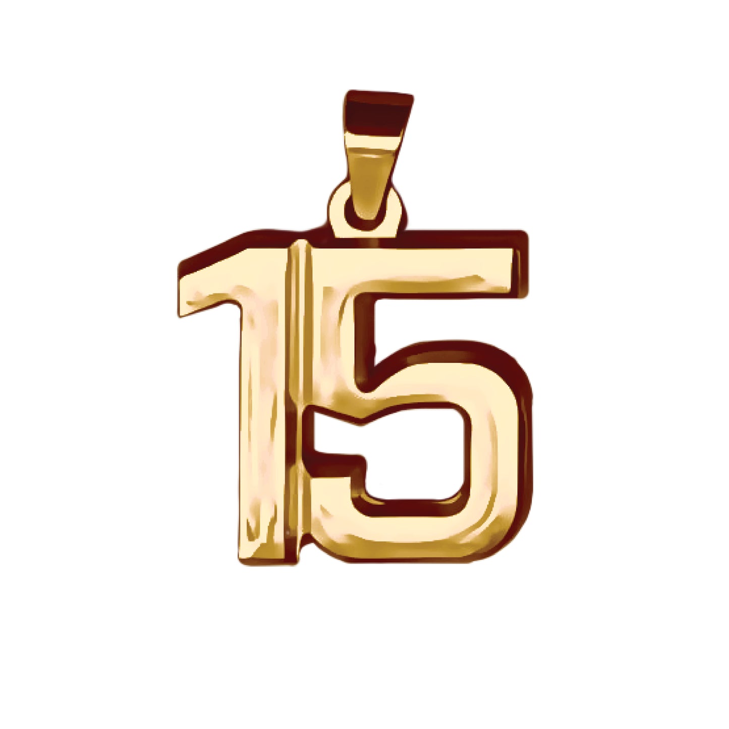 Pro Number Pendant - 14K Gold Plated Stainless Steel