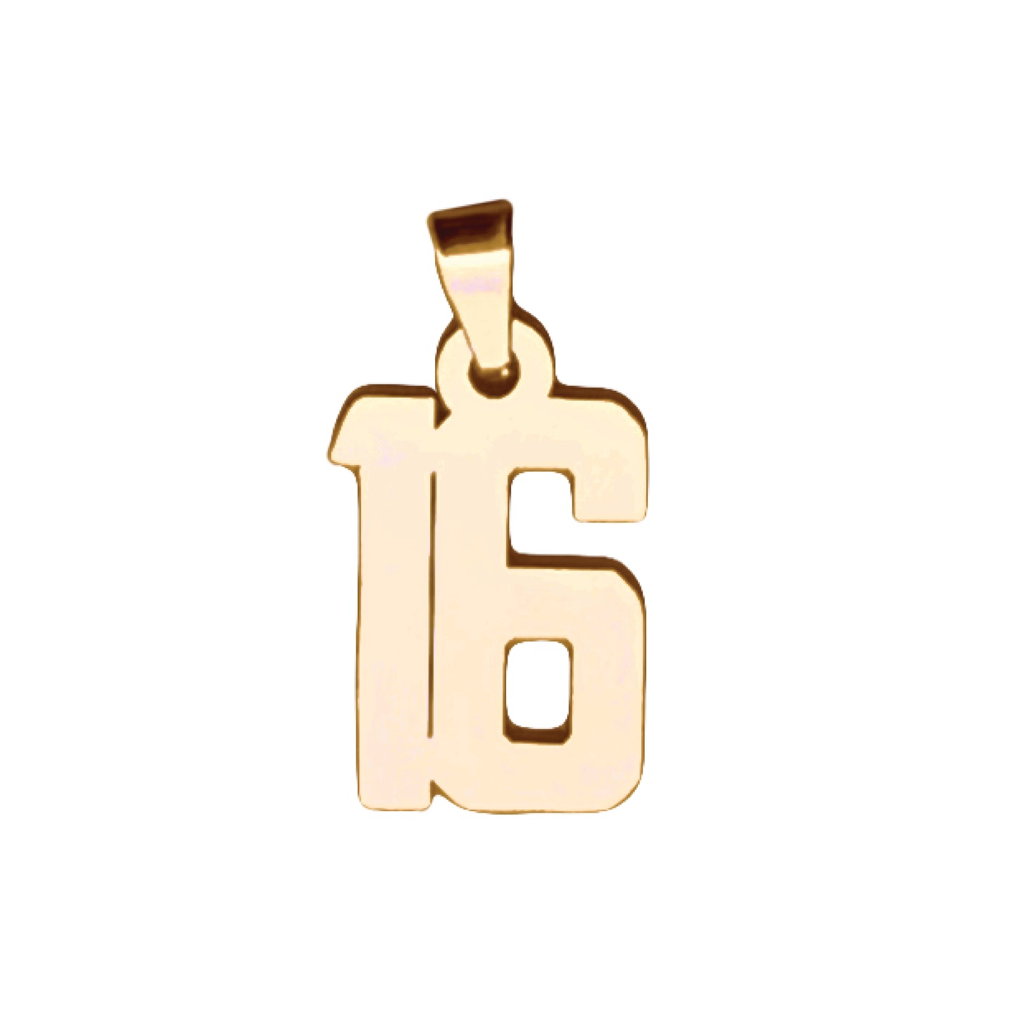 Custom Number Pendant Necklace - 14K Gold Plated Stainless Steel
