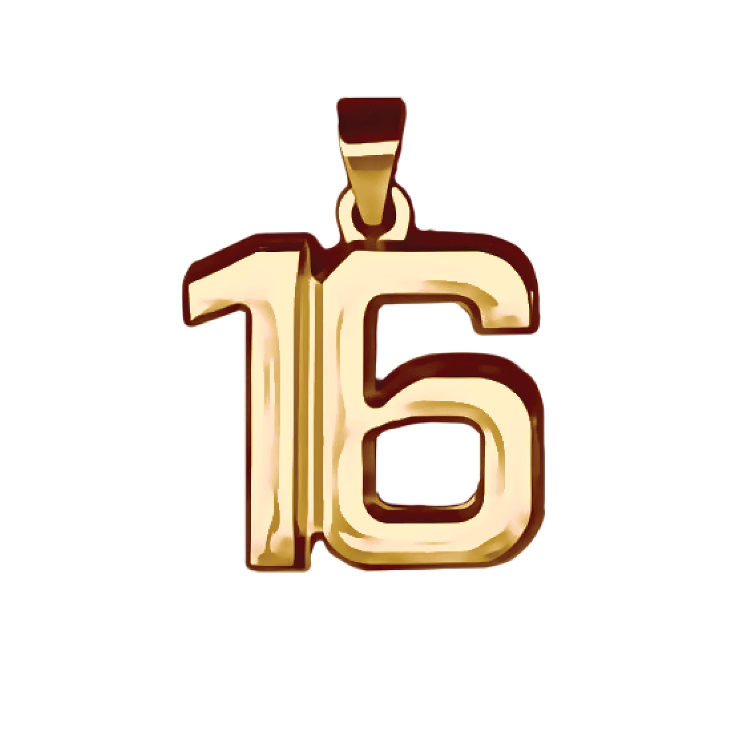 Pro Number Pendant - 14K Gold Plated Stainless Steel