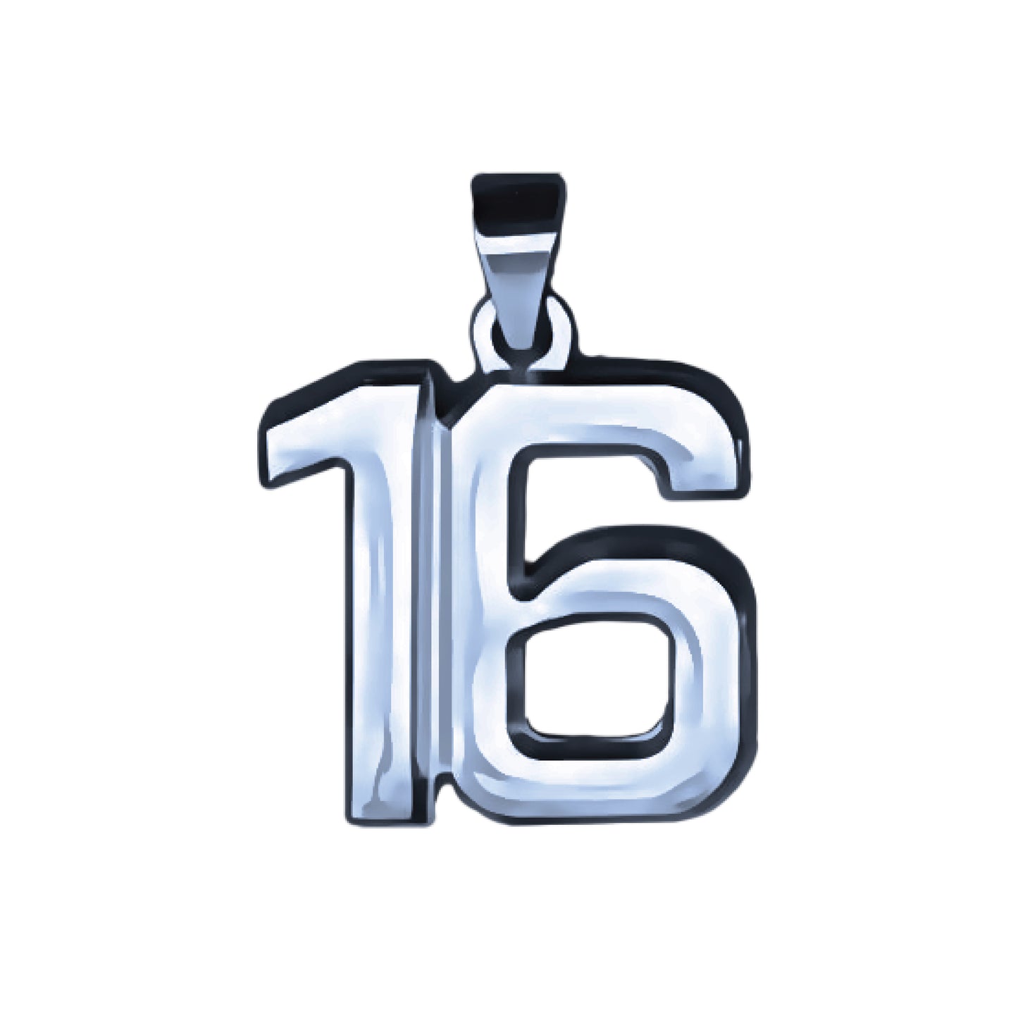 Pro Number Pendant - Stainless Steel