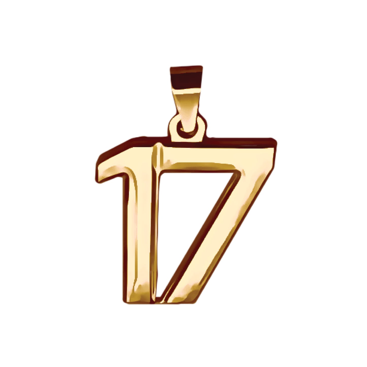 Pro Number Pendant - 14K Gold Plated Stainless Steel