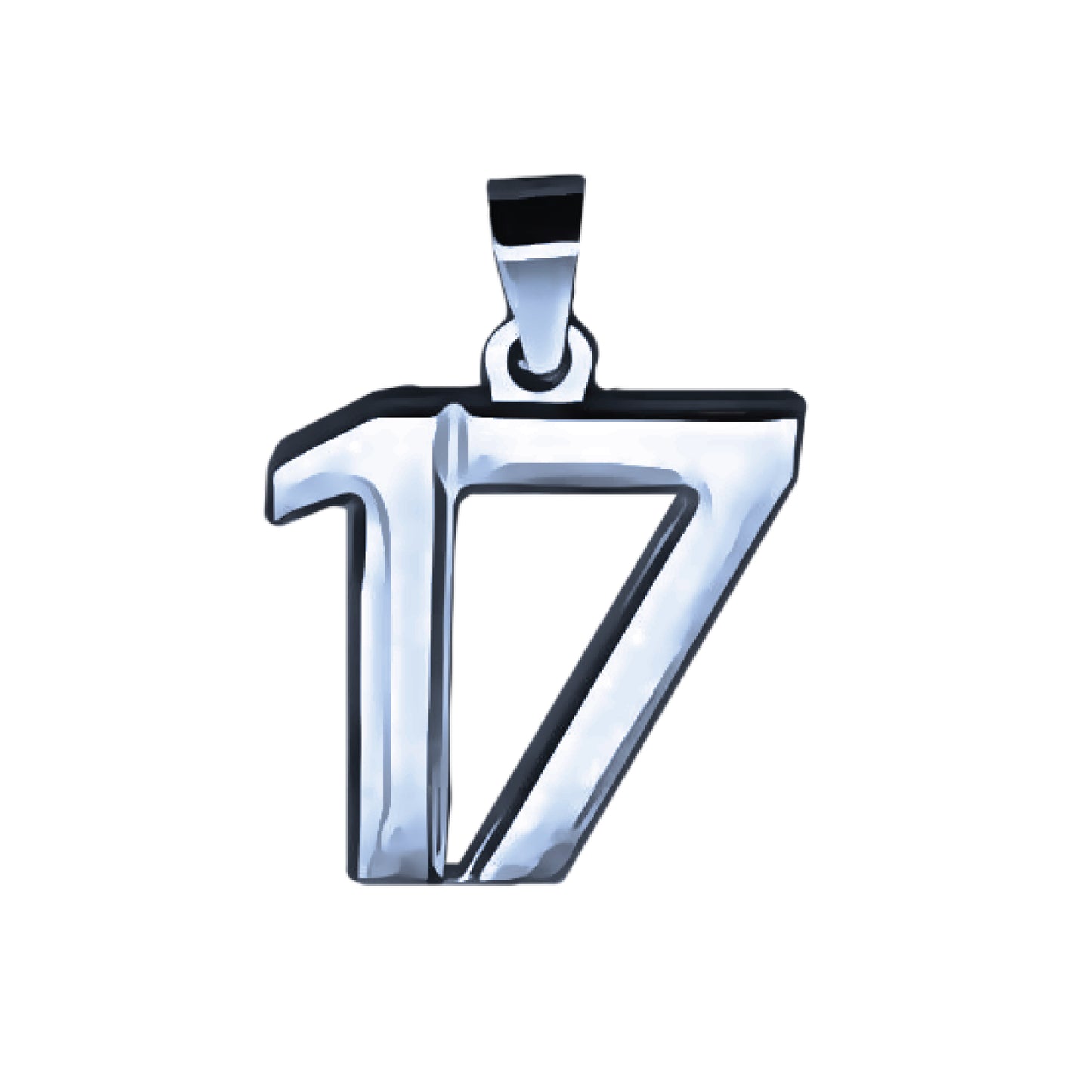 Pro Number Pendant - Stainless Steel