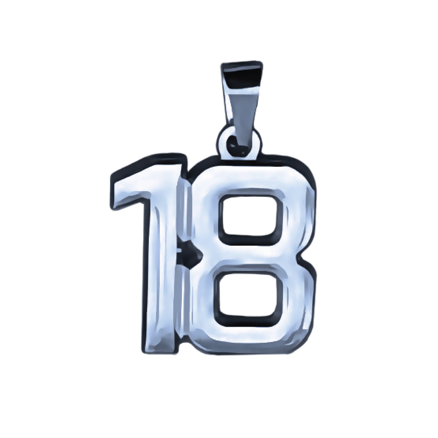 Pro Number Pendant - Stainless Steel