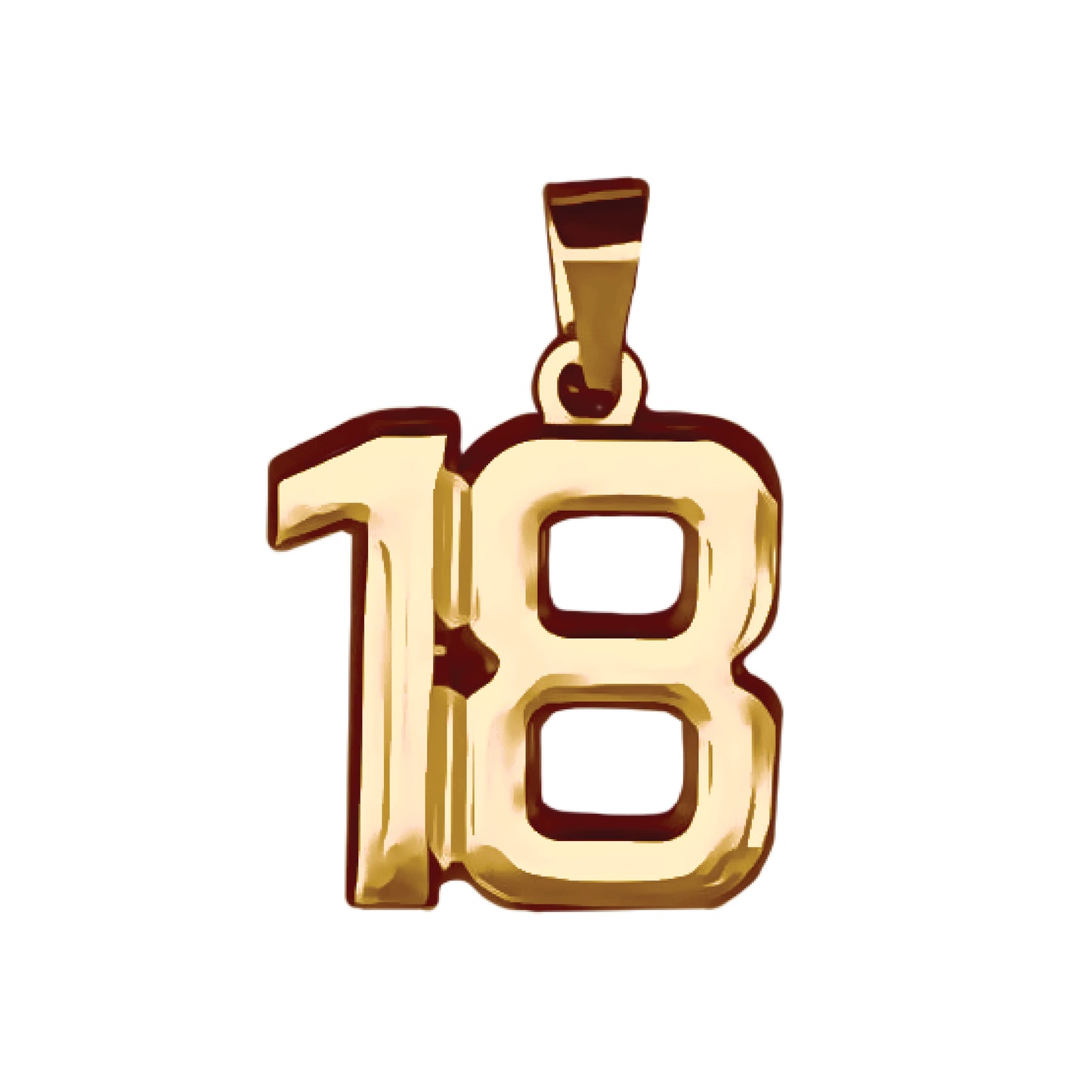 Pro Number Pendant - 14K Gold Plated Stainless Steel