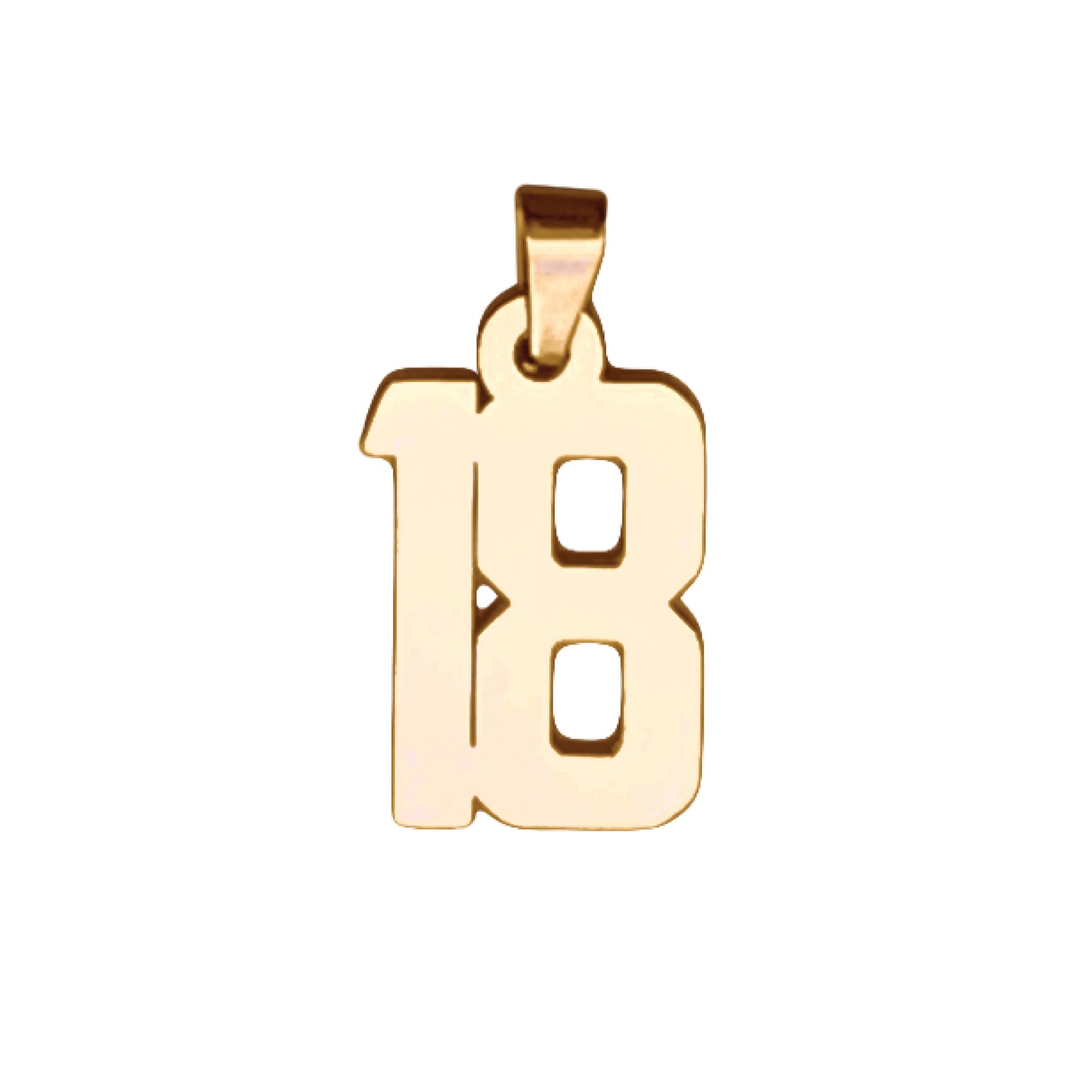Custom Number Pendant Necklace - 14K Gold Plated Stainless Steel