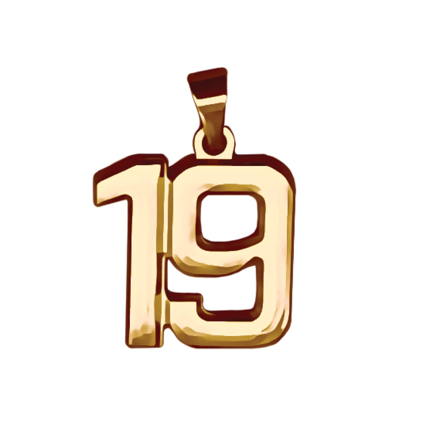 Pro Number Pendant - 14K Gold Plated Stainless Steel