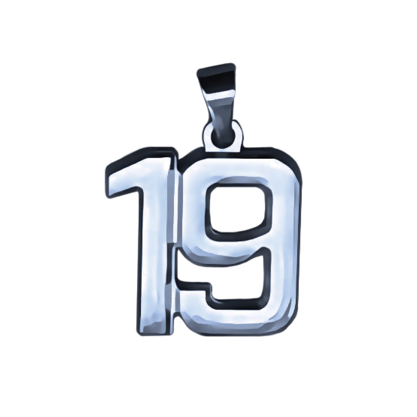 Pro Number Pendant - Stainless Steel
