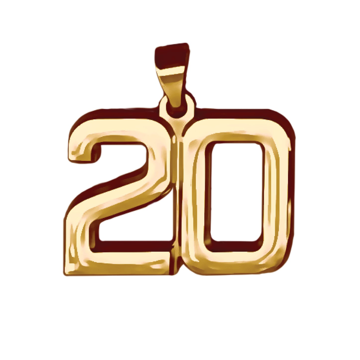 Pro Number Pendant - 14K Gold Plated Stainless Steel