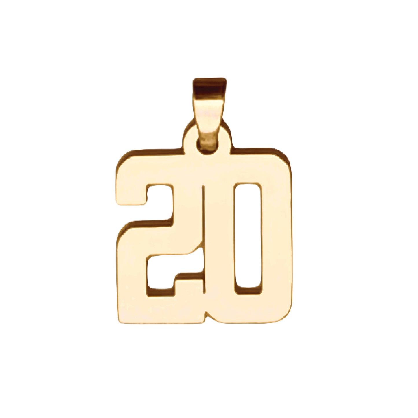 Custom Number Pendant Necklace - 14K Gold Plated Stainless Steel