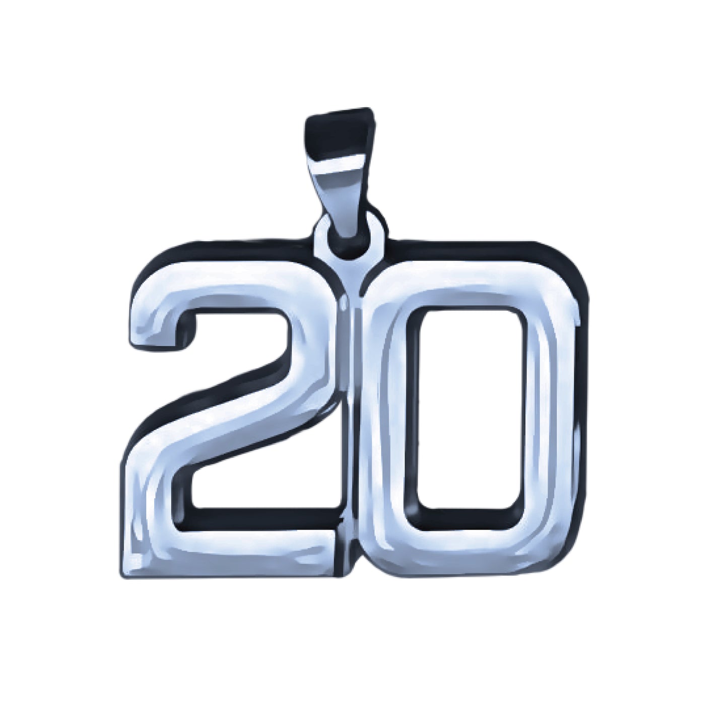Pro Number Pendant - Stainless Steel