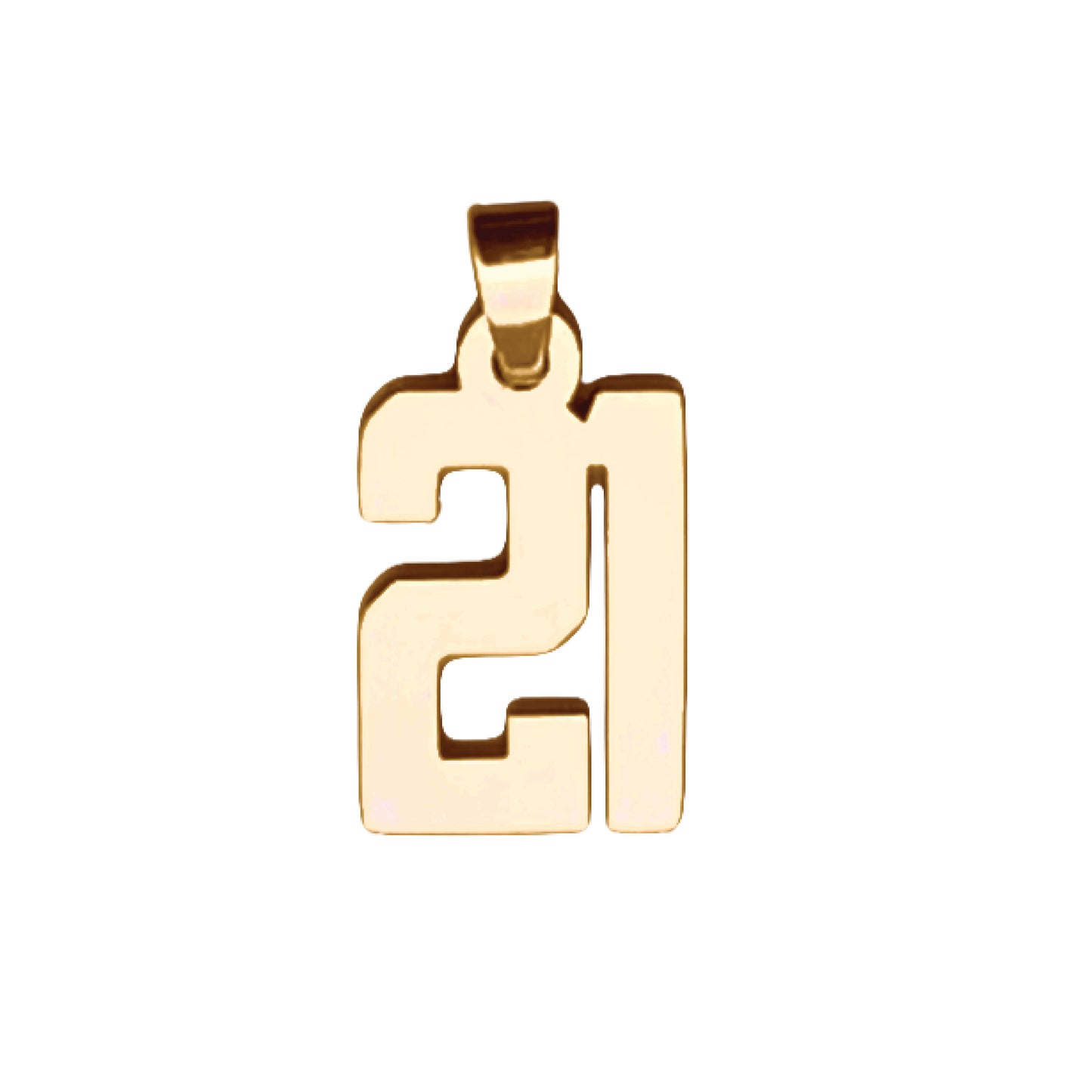 Custom Number Pendant Necklace - 14K Gold Plated Stainless Steel