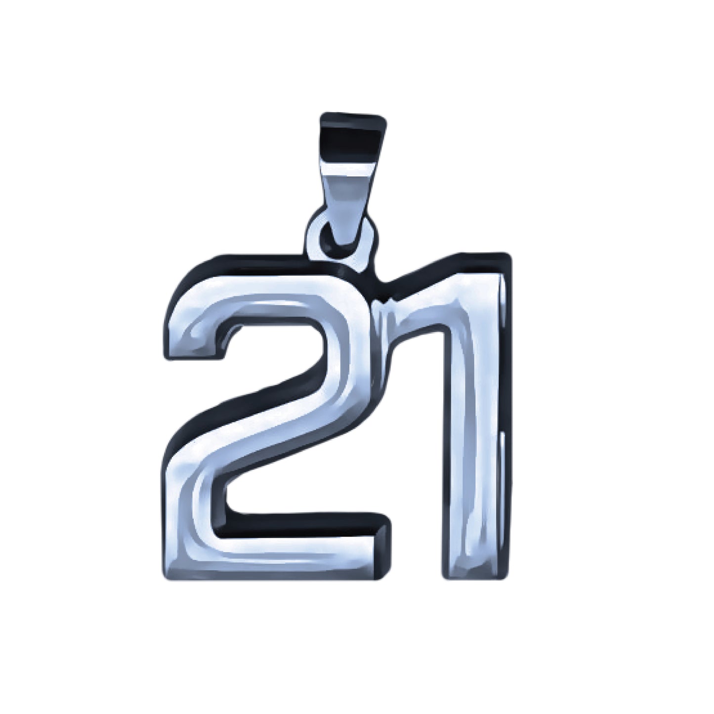 Pro Number Pendant - Stainless Steel