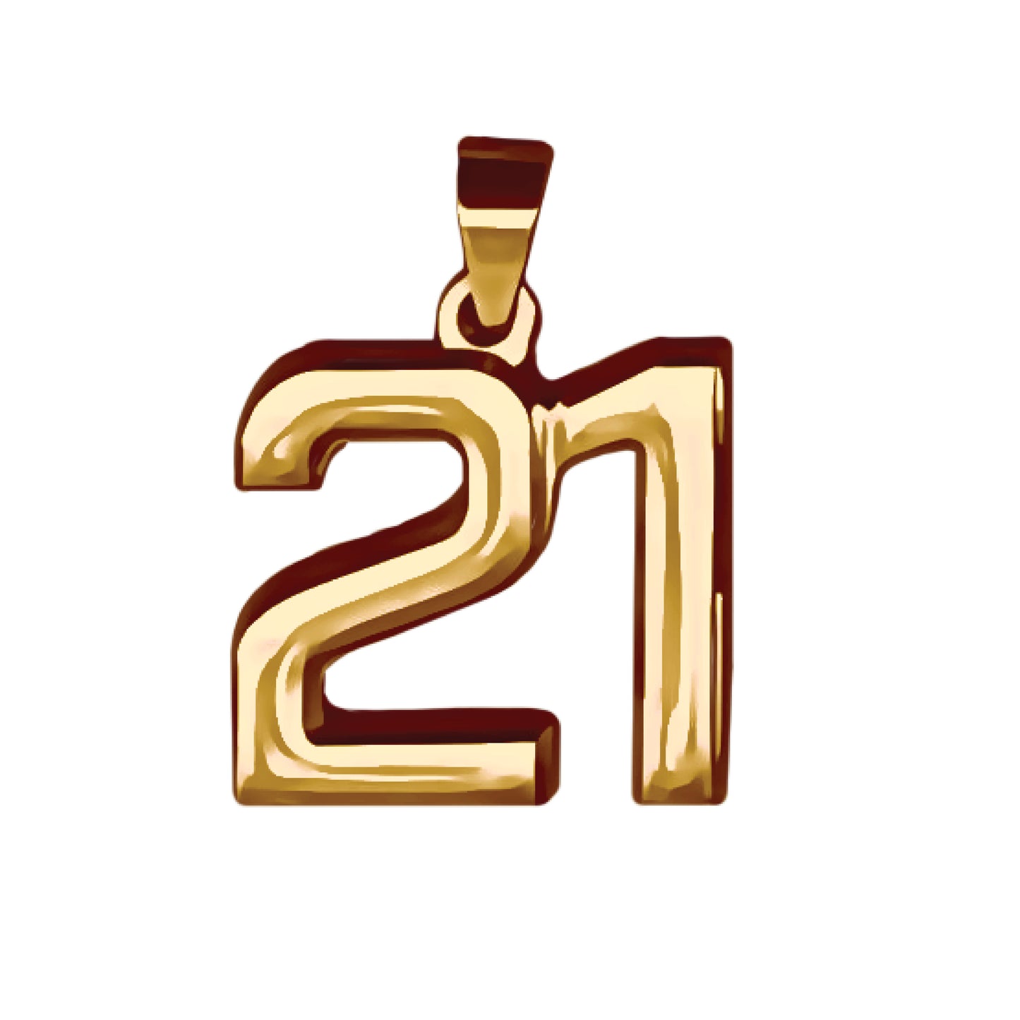 Pro Number Pendant - 14K Gold Plated Stainless Steel