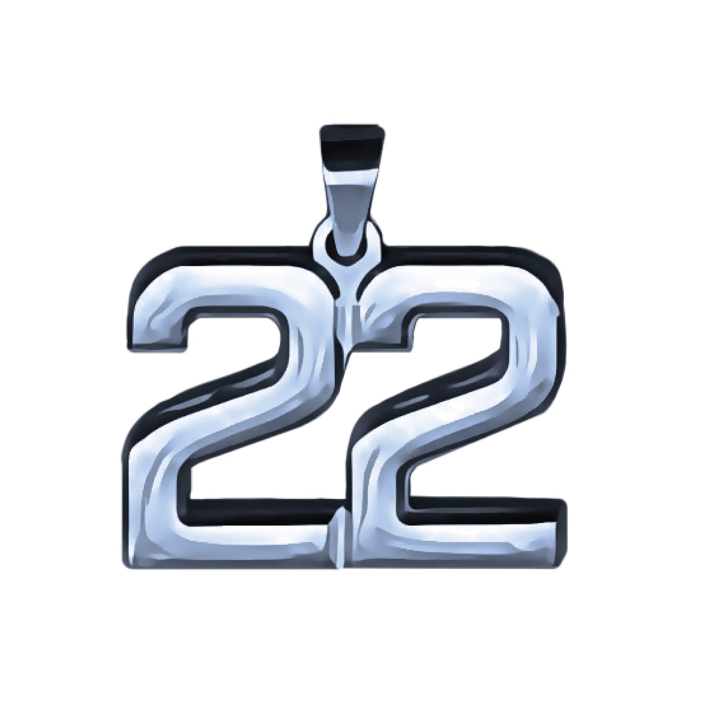 Pro Number Pendant - Stainless Steel
