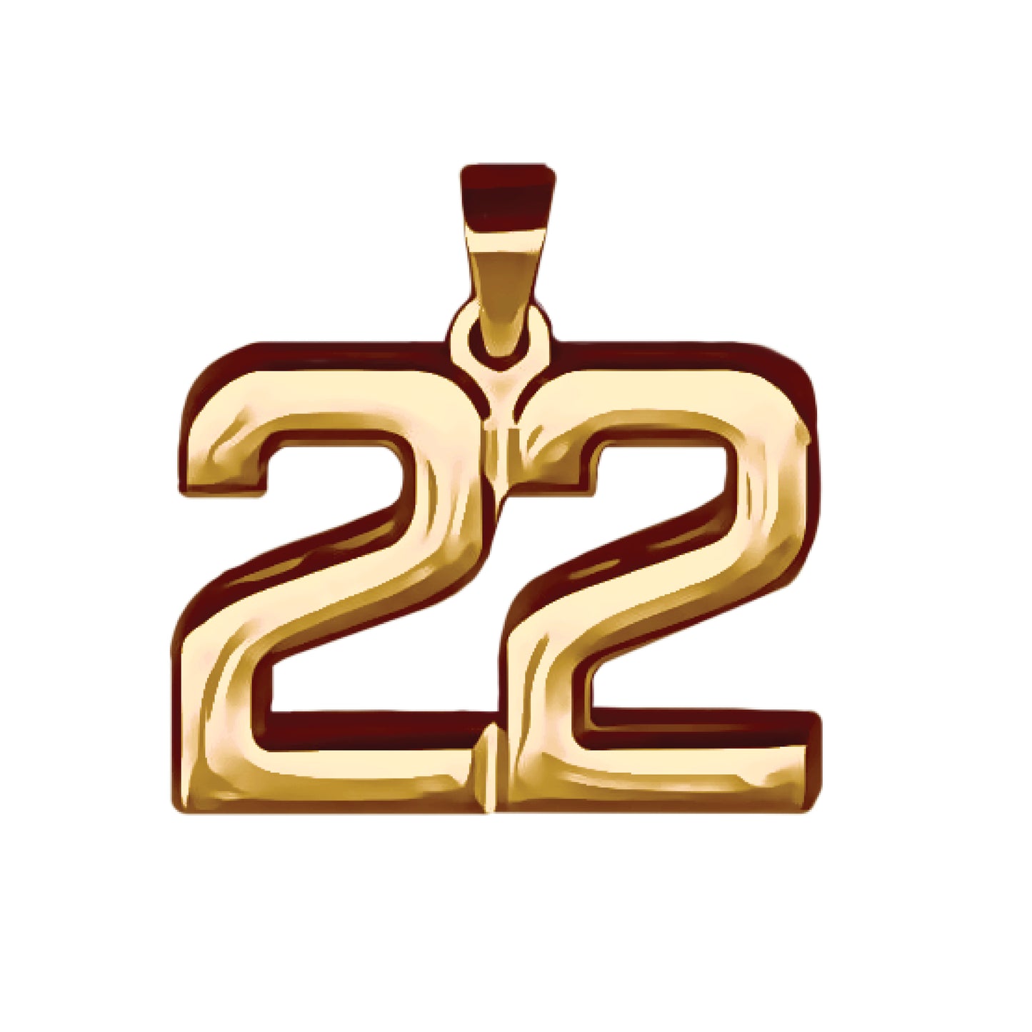 Pro Number Pendant - 14K Gold Plated Stainless Steel