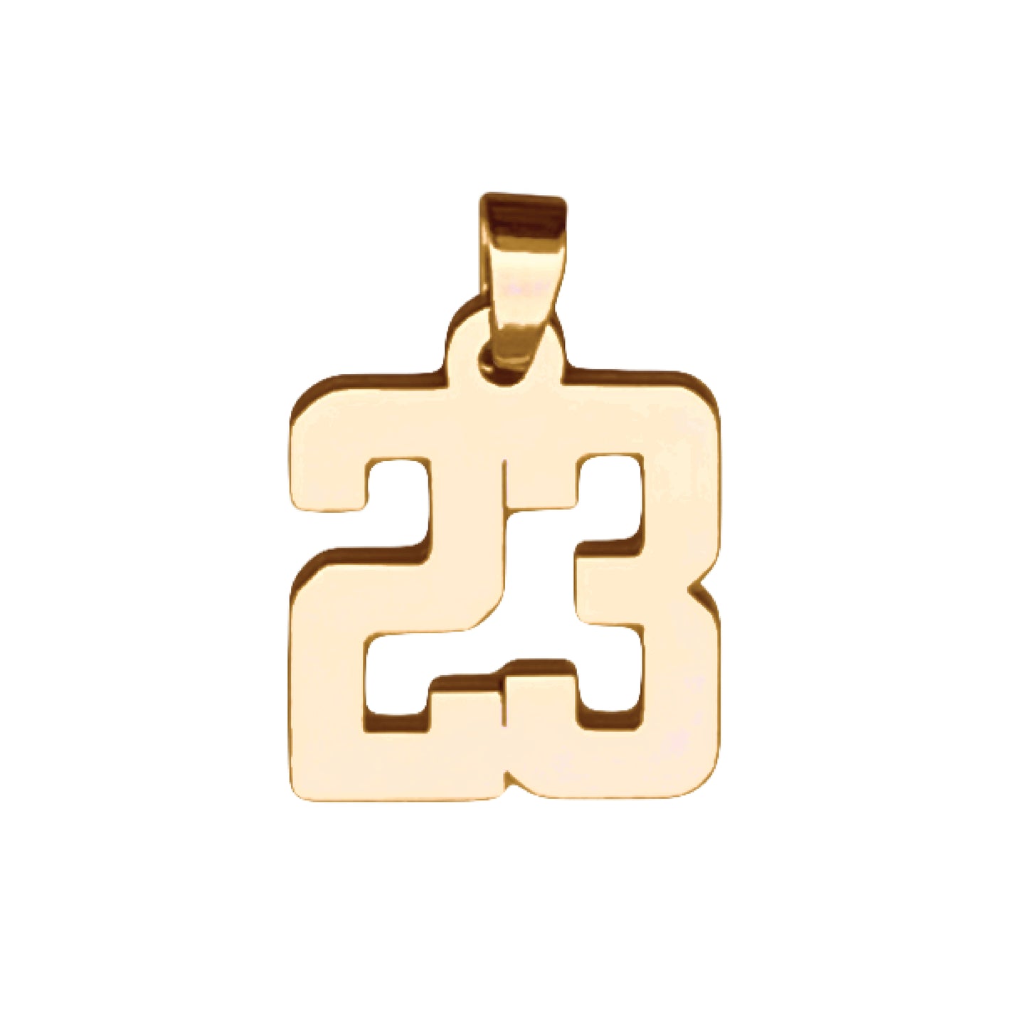Custom Number Pendant Necklace - 14K Gold Plated Stainless Steel