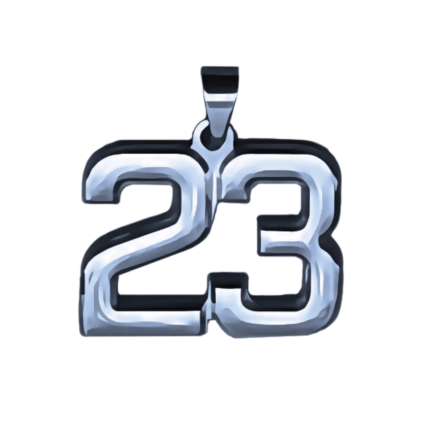Pro Number Pendant - Stainless Steel