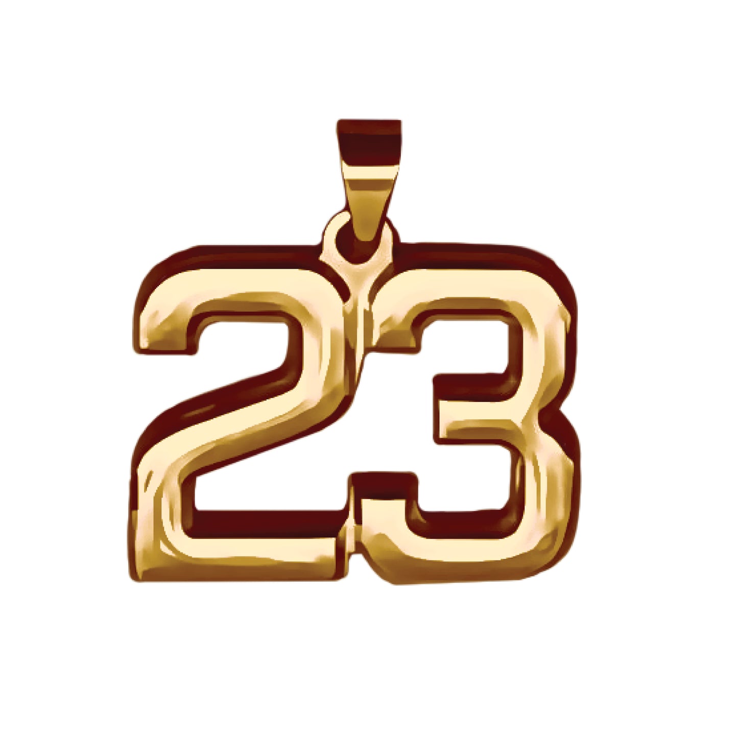 Pro Number Pendant - 14K Gold Plated Stainless Steel