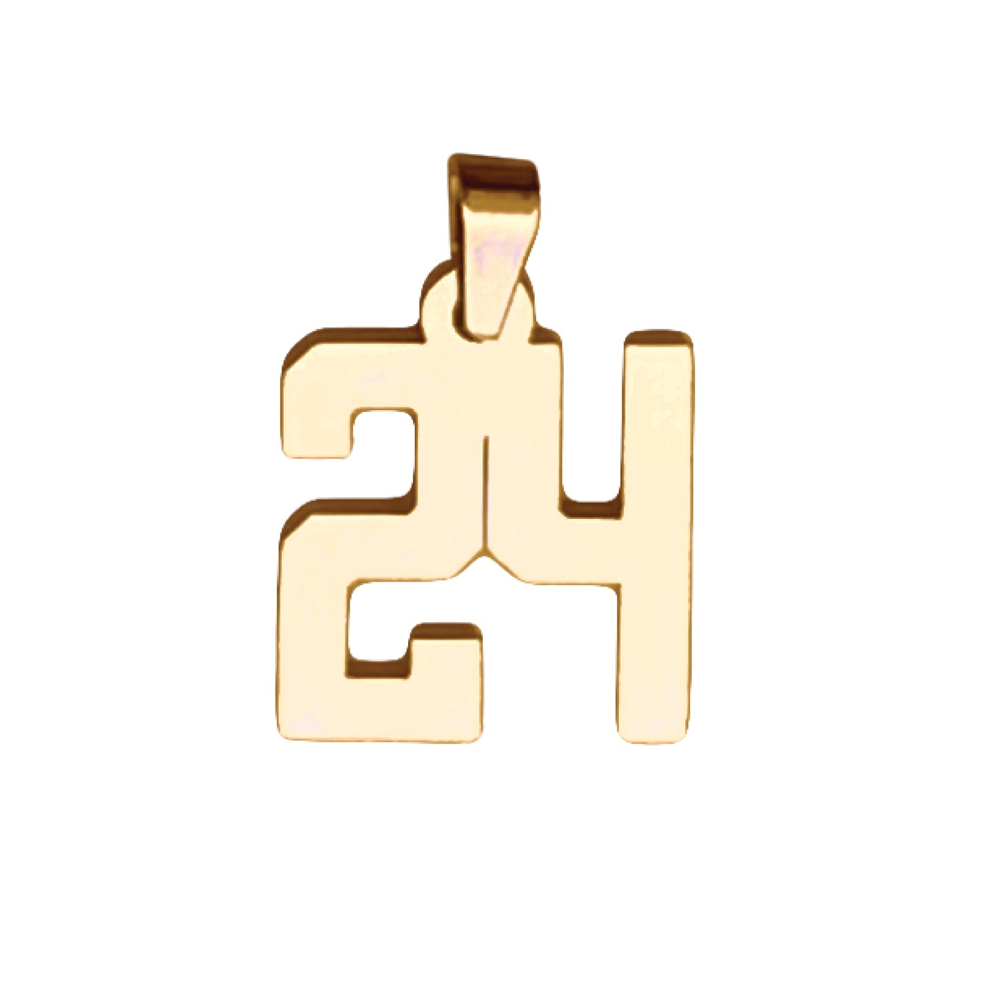 Custom Number Pendant Necklace - 14K Gold Plated Stainless Steel