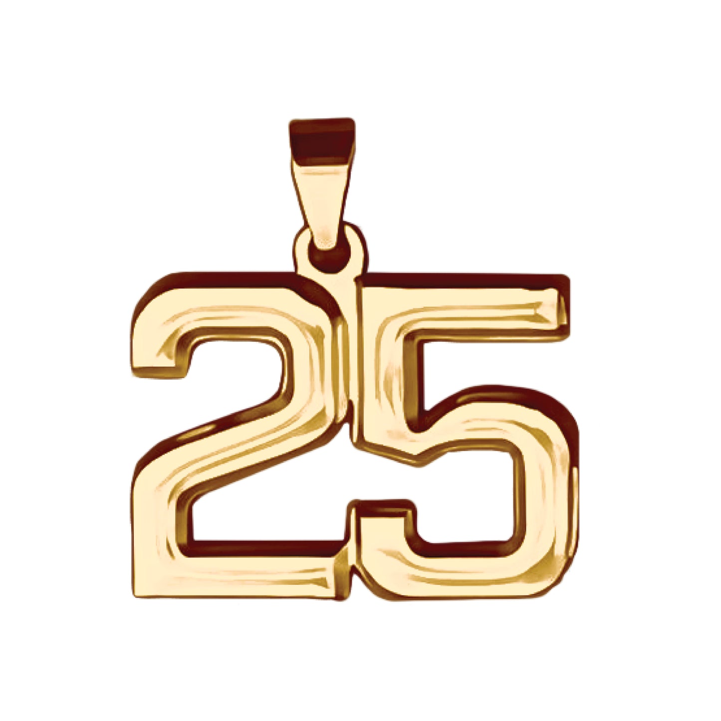 Pro Number Pendant - 14K Gold Plated Stainless Steel