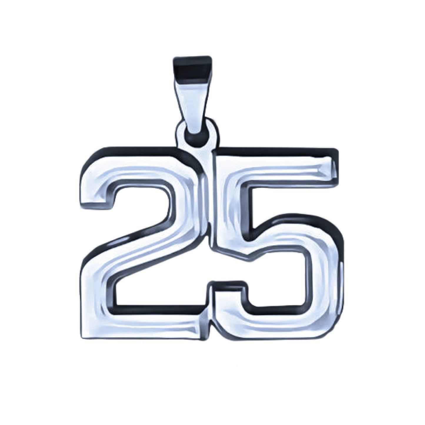 Pro Number Pendant - Stainless Steel