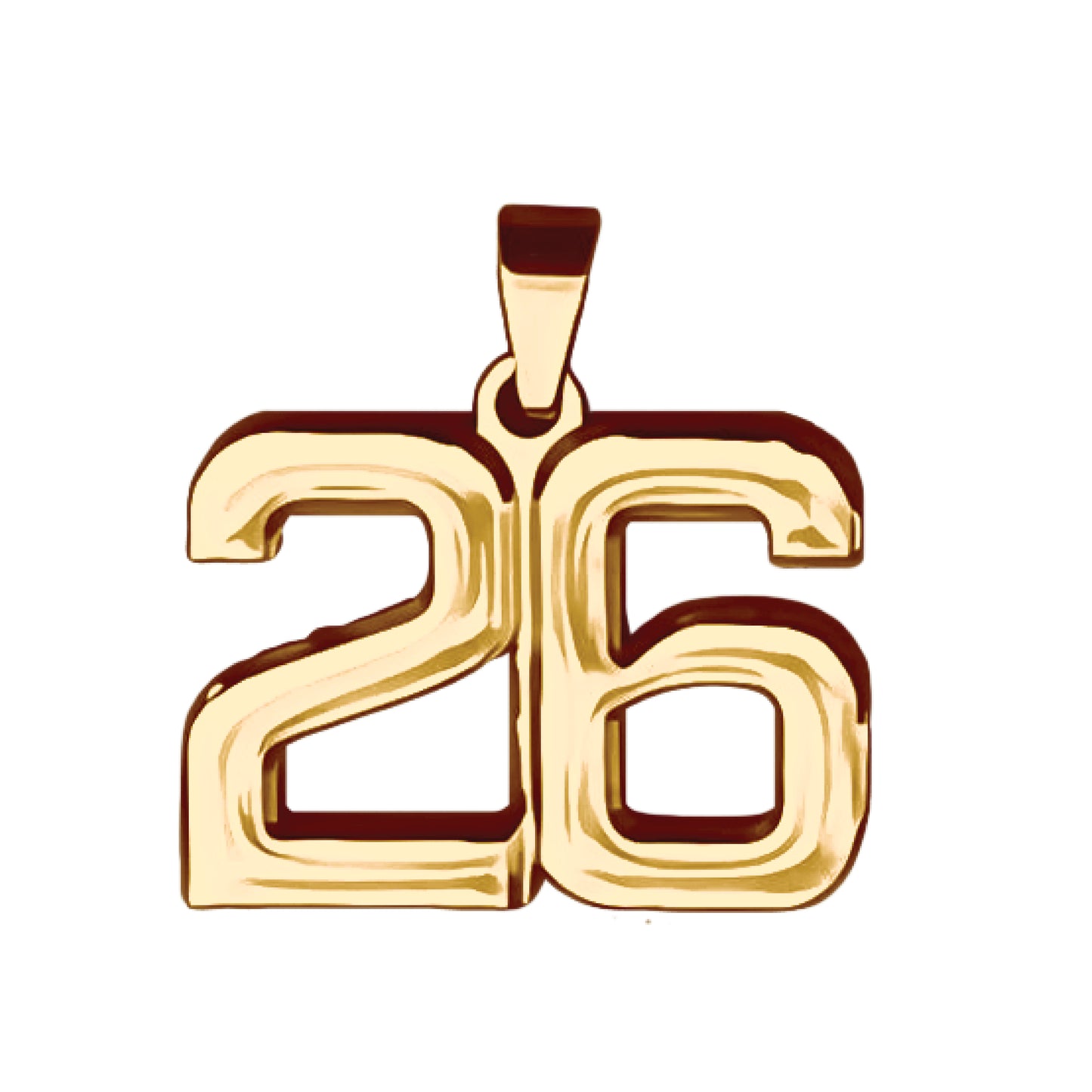 Pro Number Pendant - 14K Gold Plated Stainless Steel