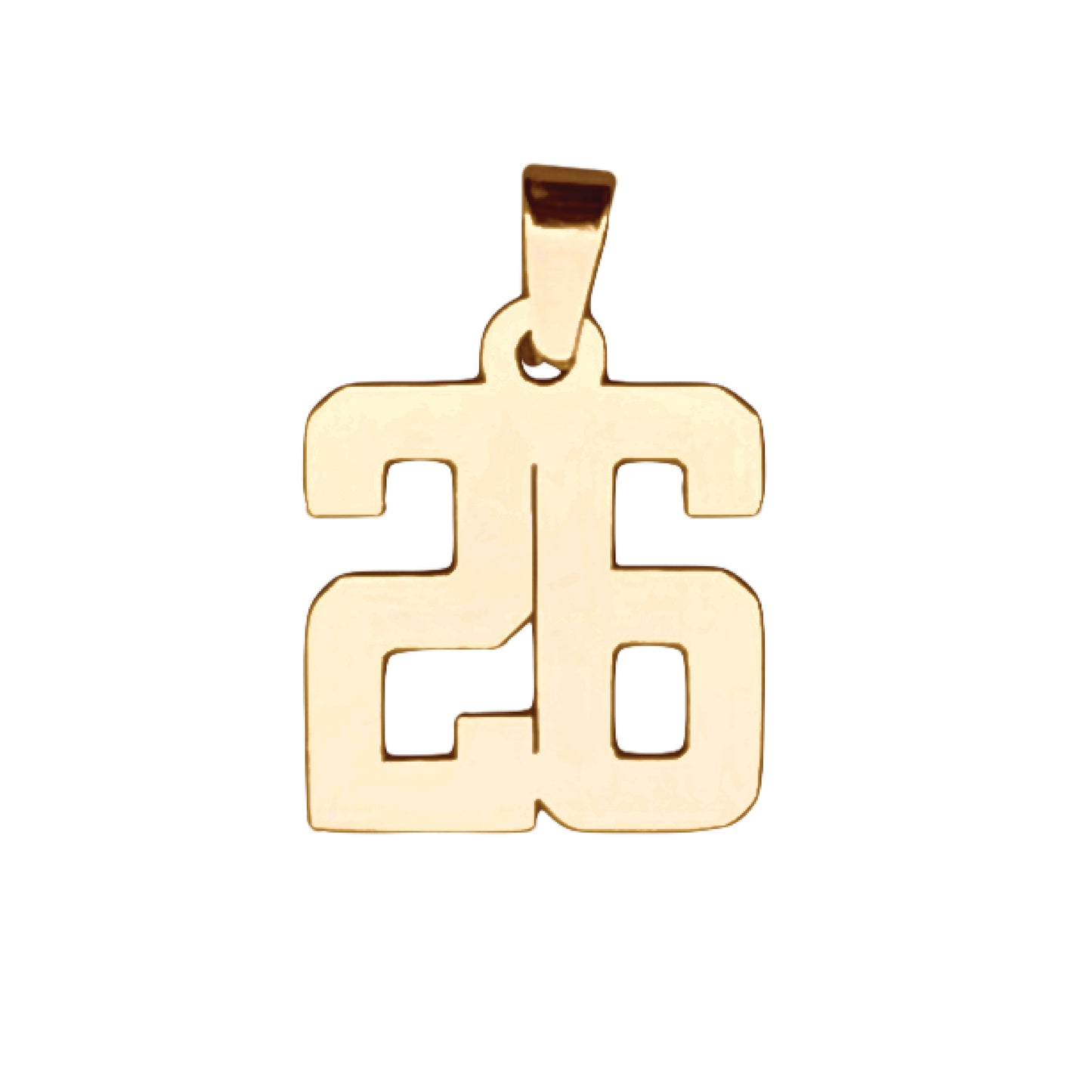 Custom Number Pendant Necklace - 14K Gold Plated Stainless Steel