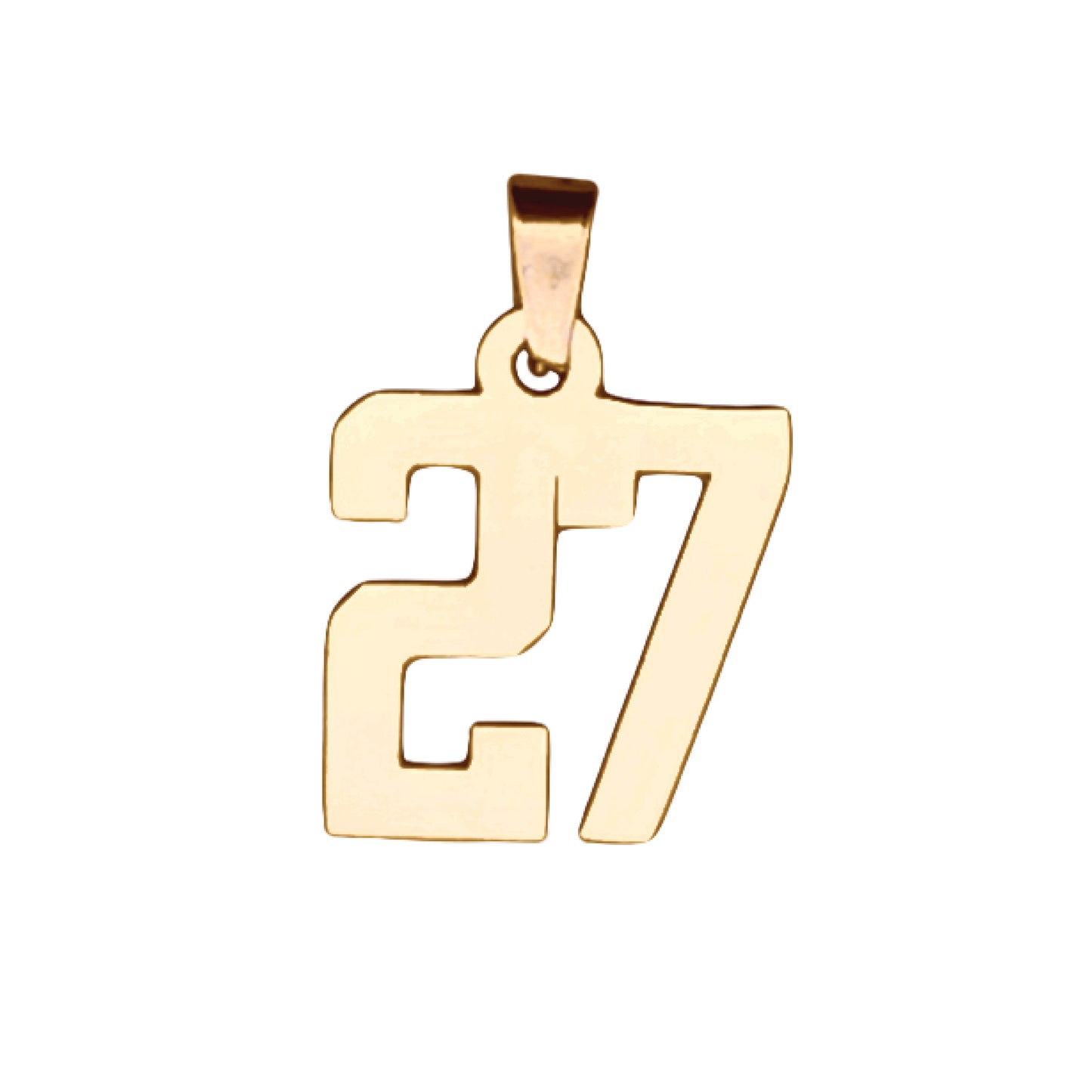 Custom Number Pendant Necklace - 14K Gold Plated Stainless Steel