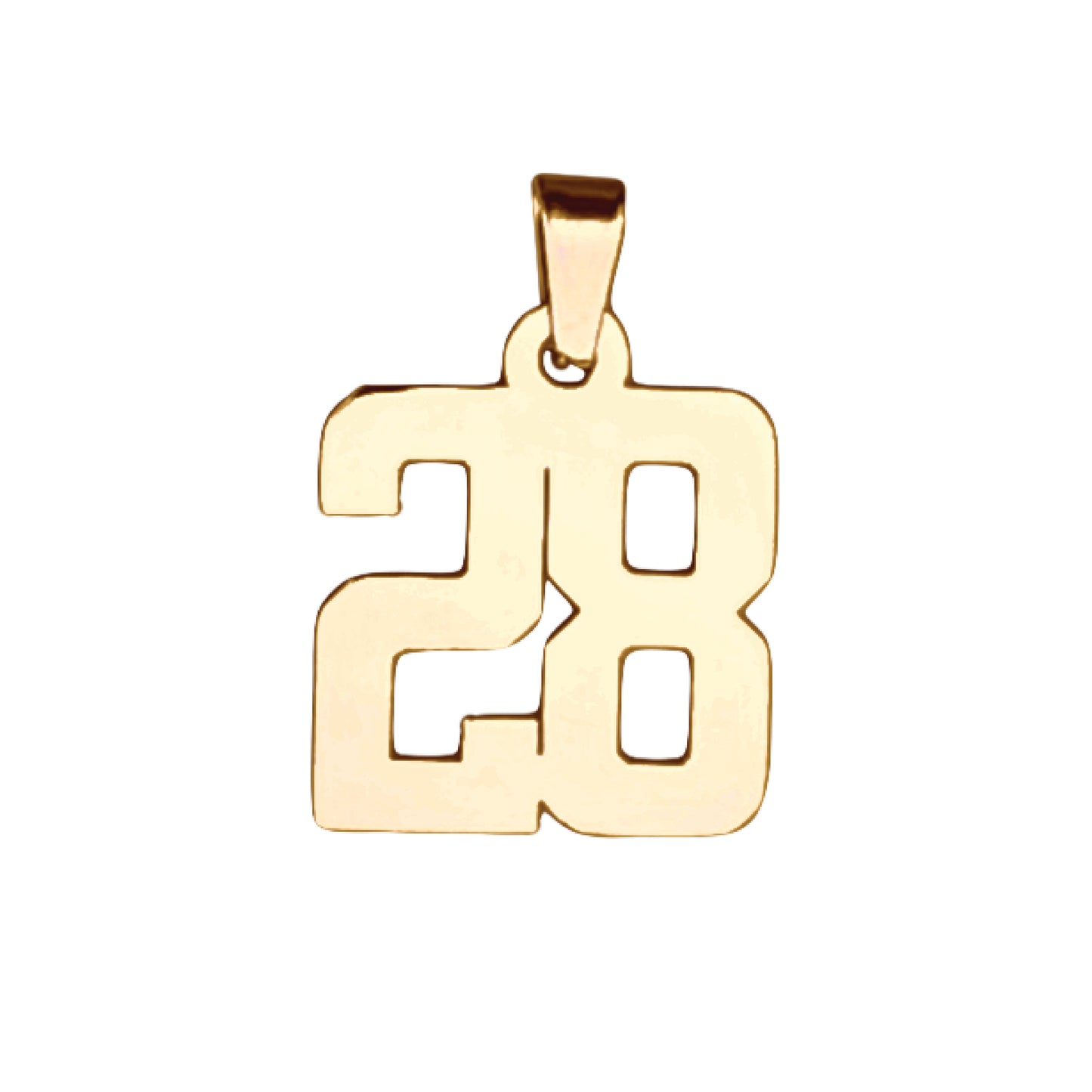 Custom Number Pendant Necklace - 14K Gold Plated Stainless Steel