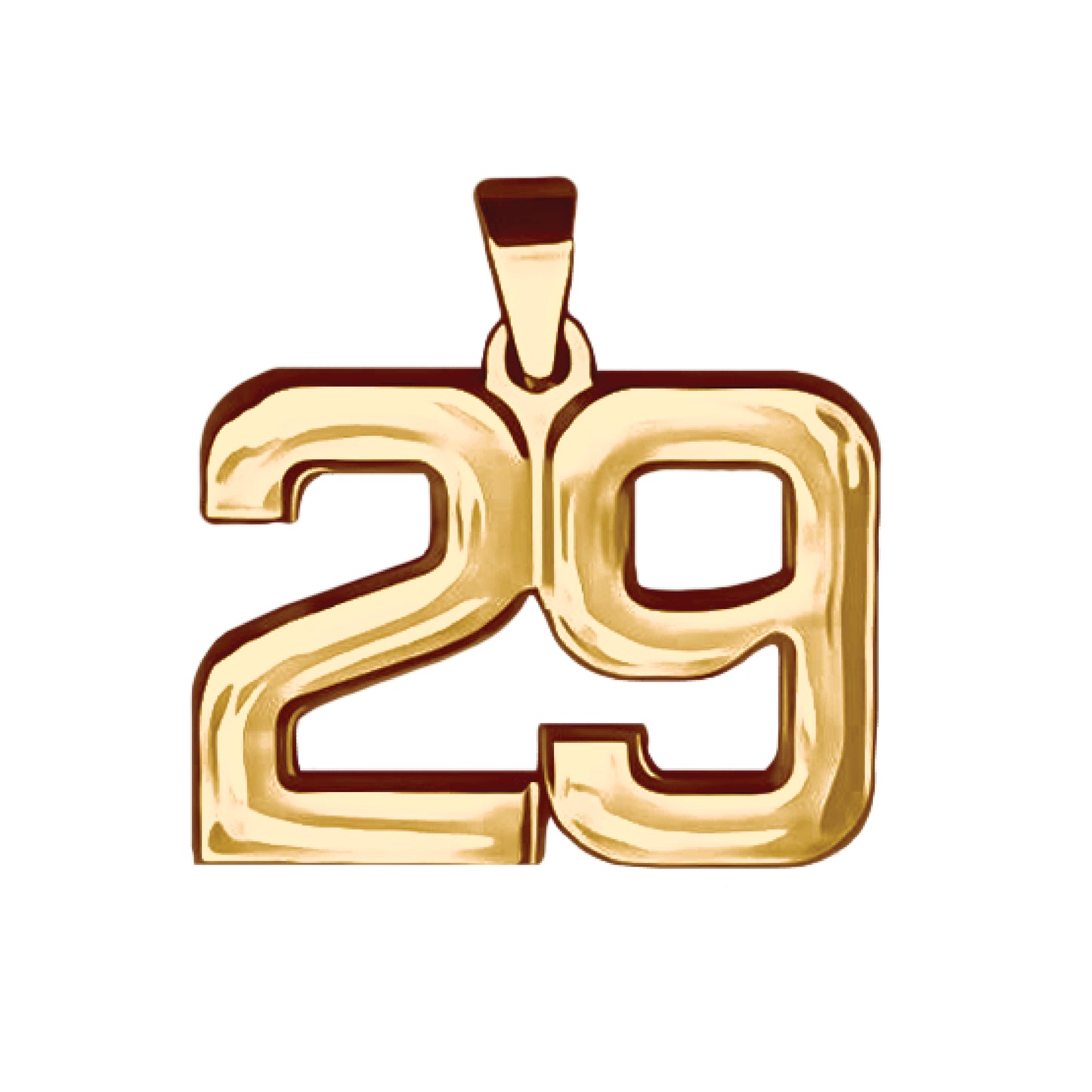 Pro Number Pendant - 14K Gold Plated Stainless Steel
