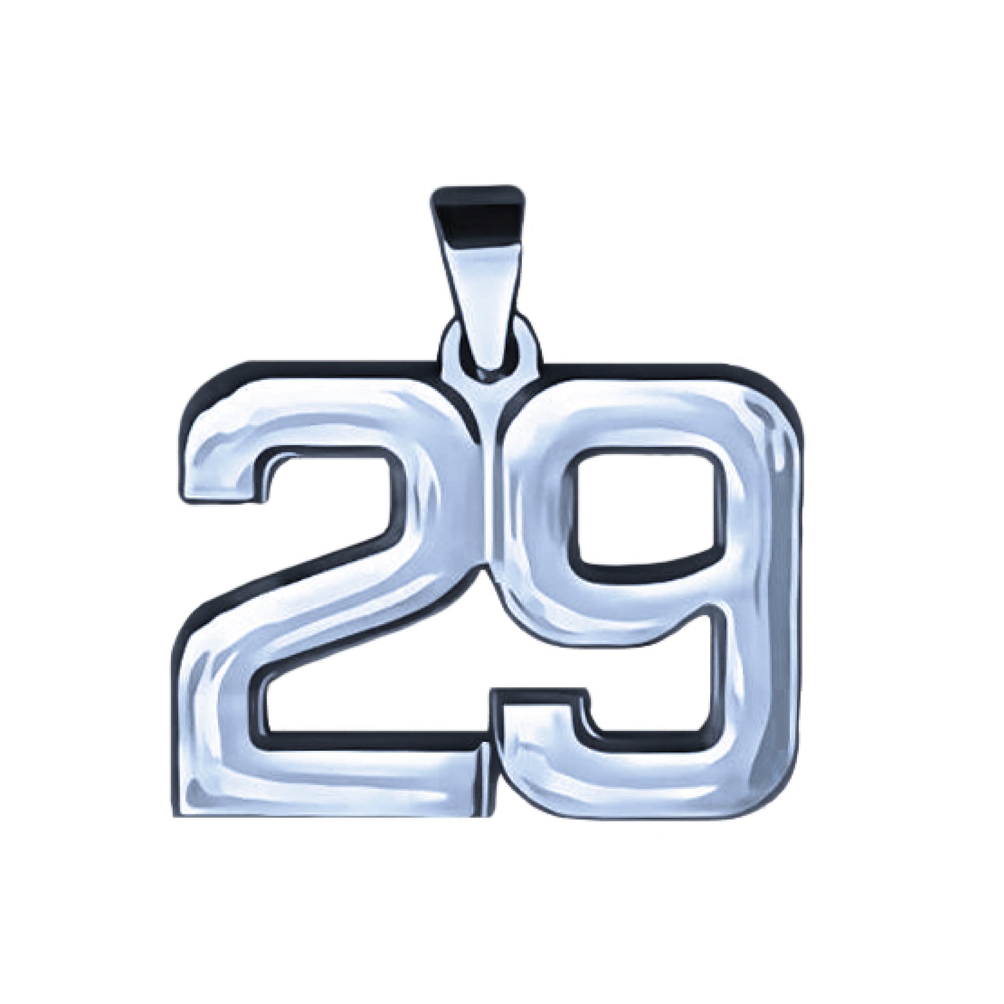 Pro Number Pendant - Stainless Steel