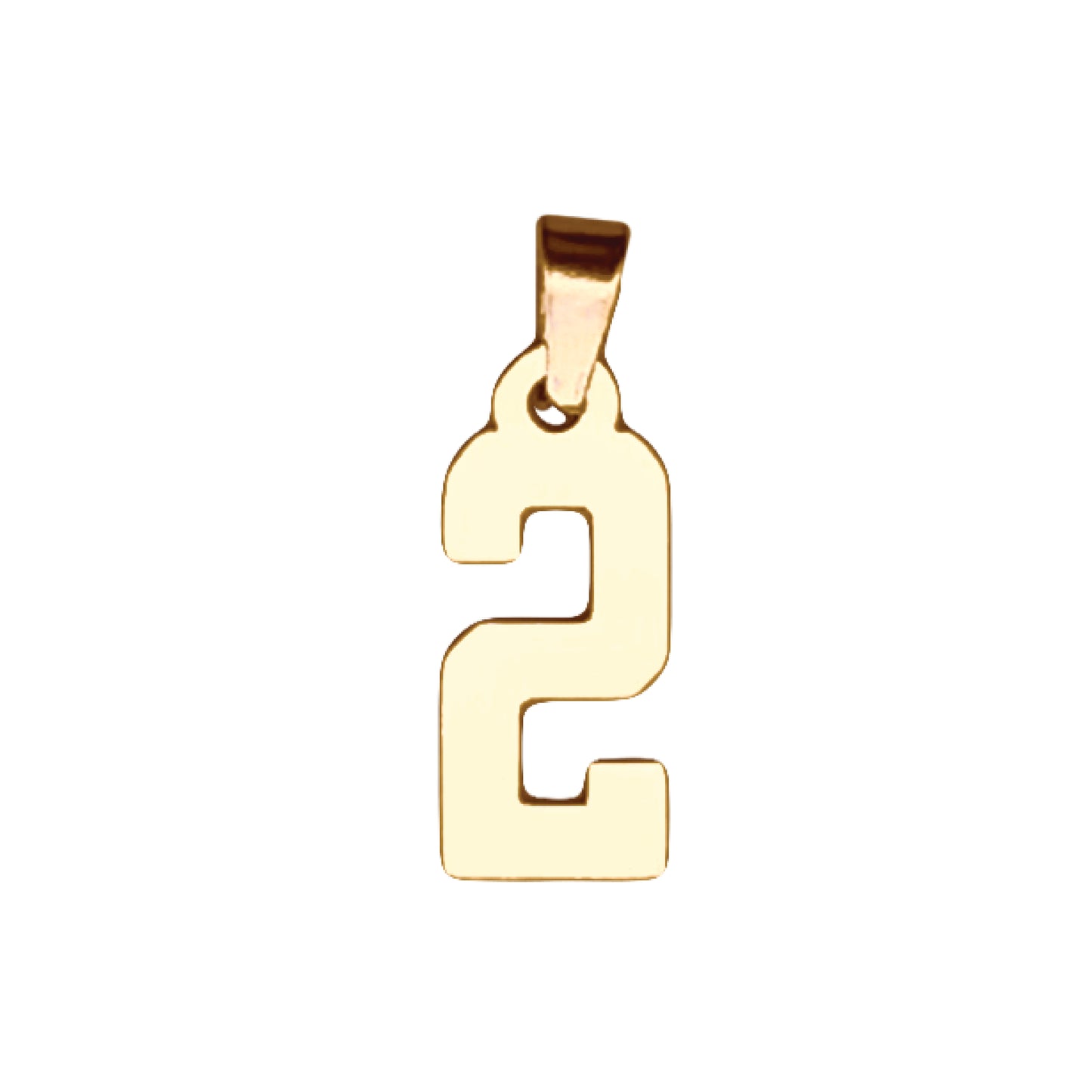 Custom Number Pendant Necklace - 14K Gold Plated Stainless Steel