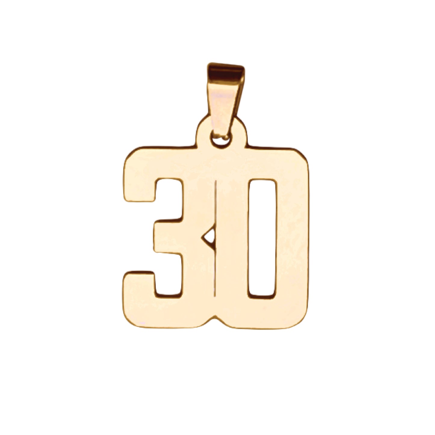 Custom Number Pendant Necklace - 14K Gold Plated Stainless Steel