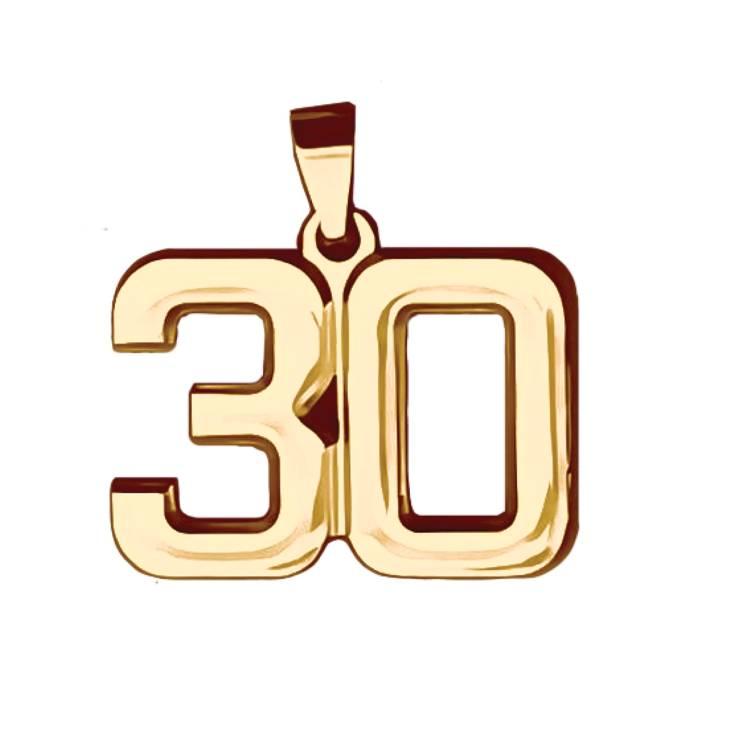 Pro Number Pendant - 14K Gold Plated Stainless Steel
