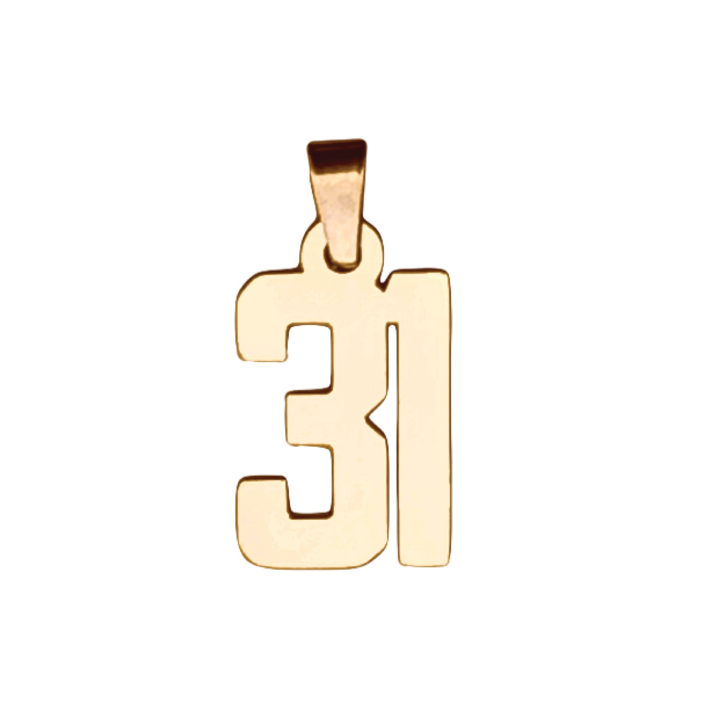 Custom Number Pendant Necklace - 14K Gold Plated Stainless Steel