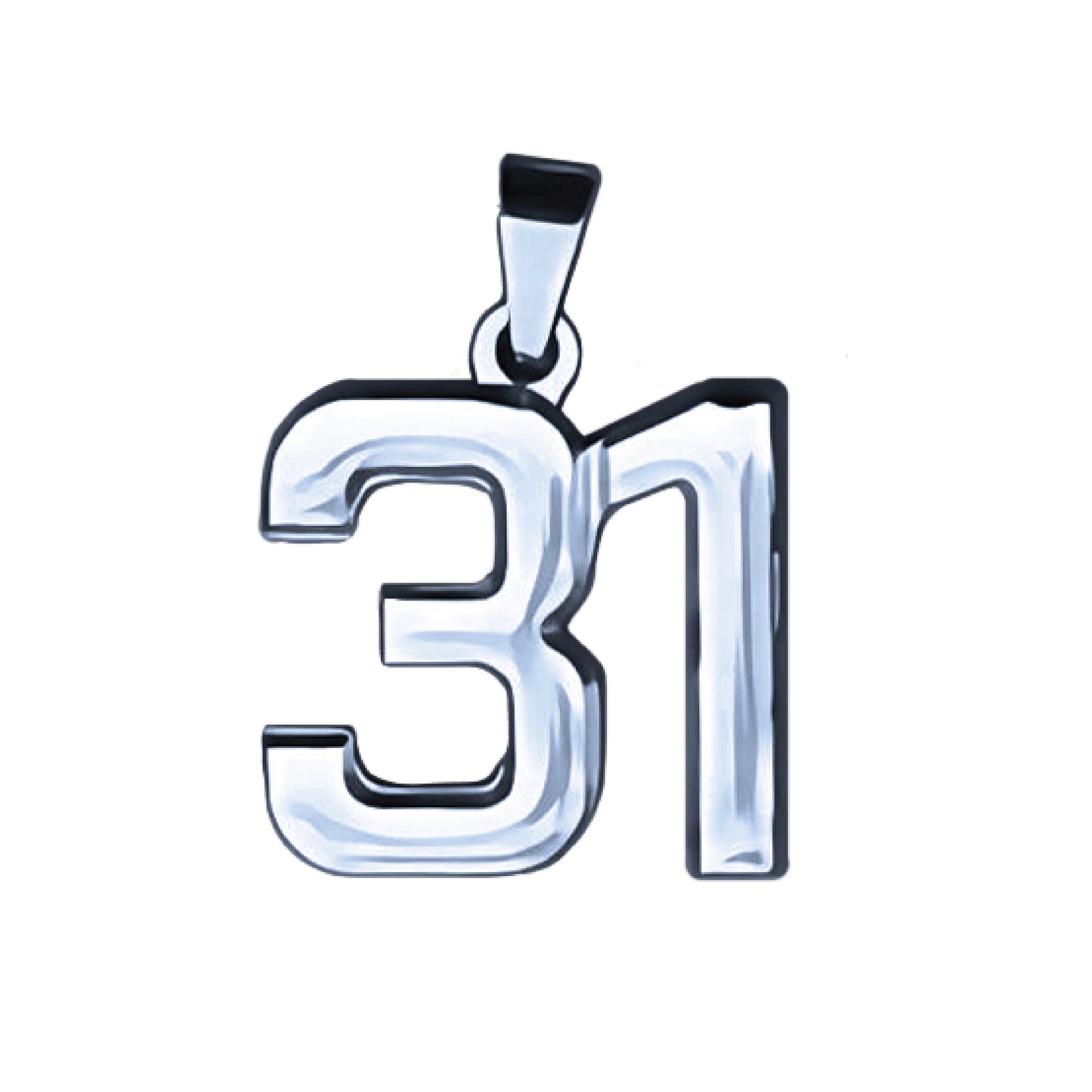Pro Number Pendant - Stainless Steel