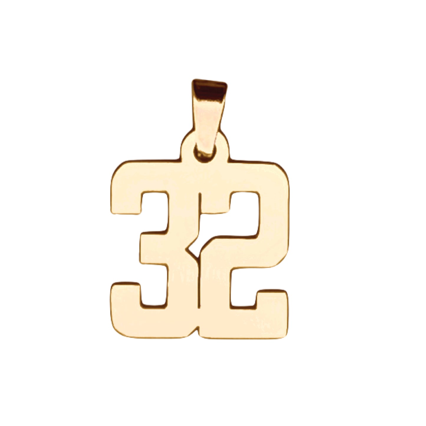 Custom Number Pendant Necklace - 14K Gold Plated Stainless Steel