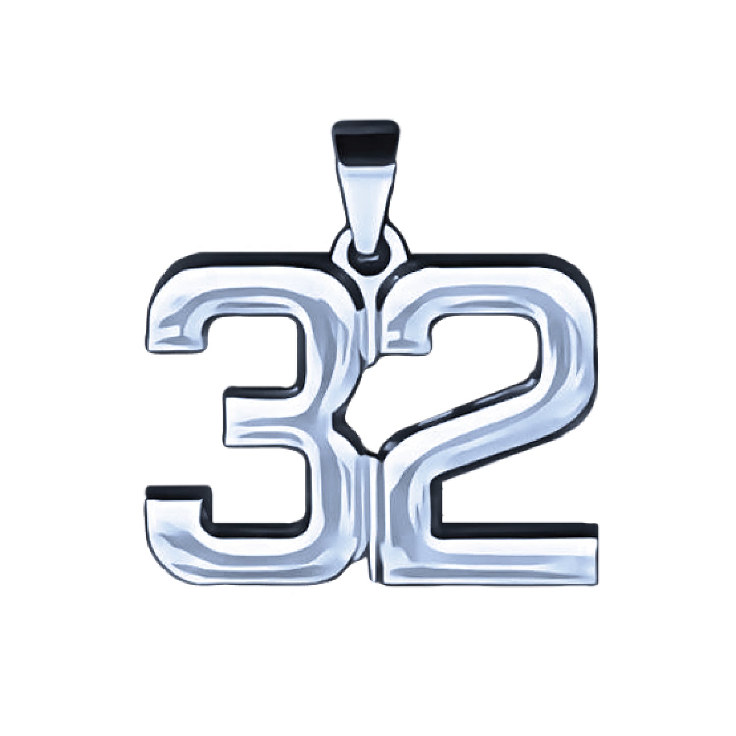 Pro Number Pendant - Stainless Steel