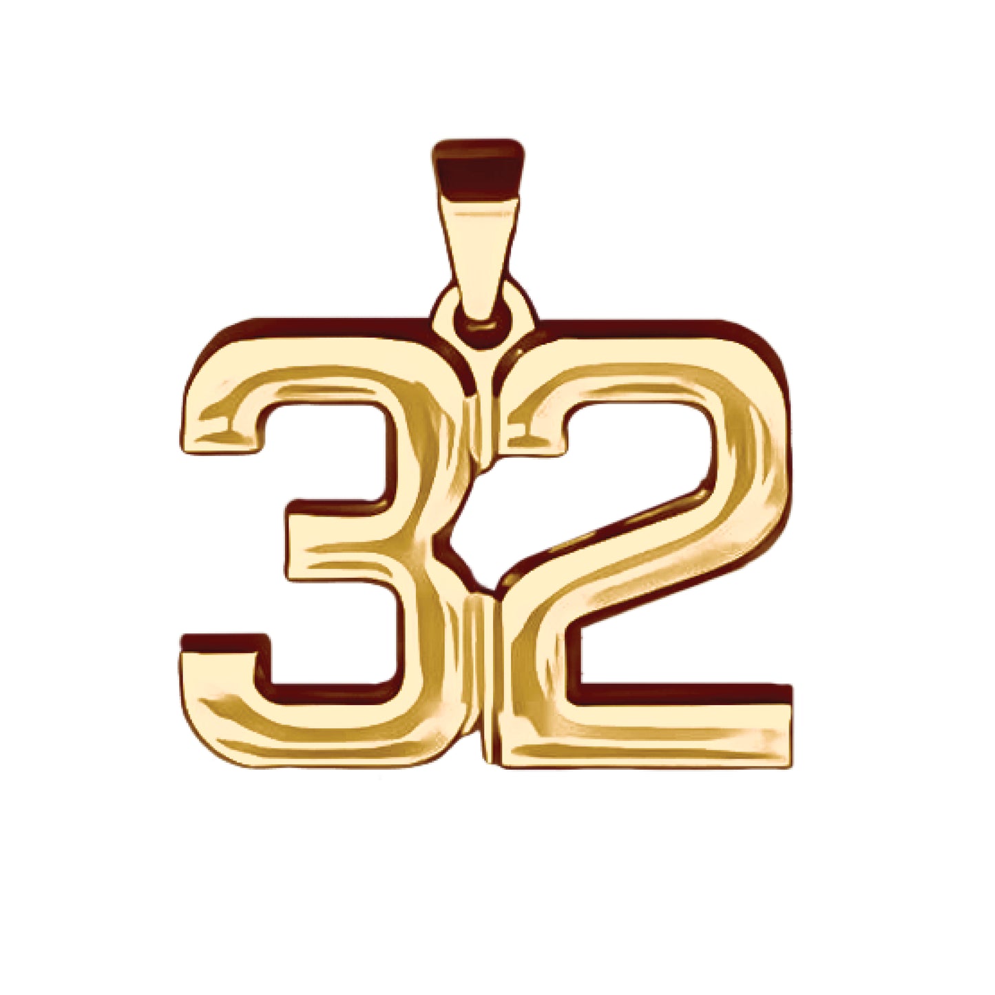Pro Number Pendant - 14K Gold Plated Stainless Steel